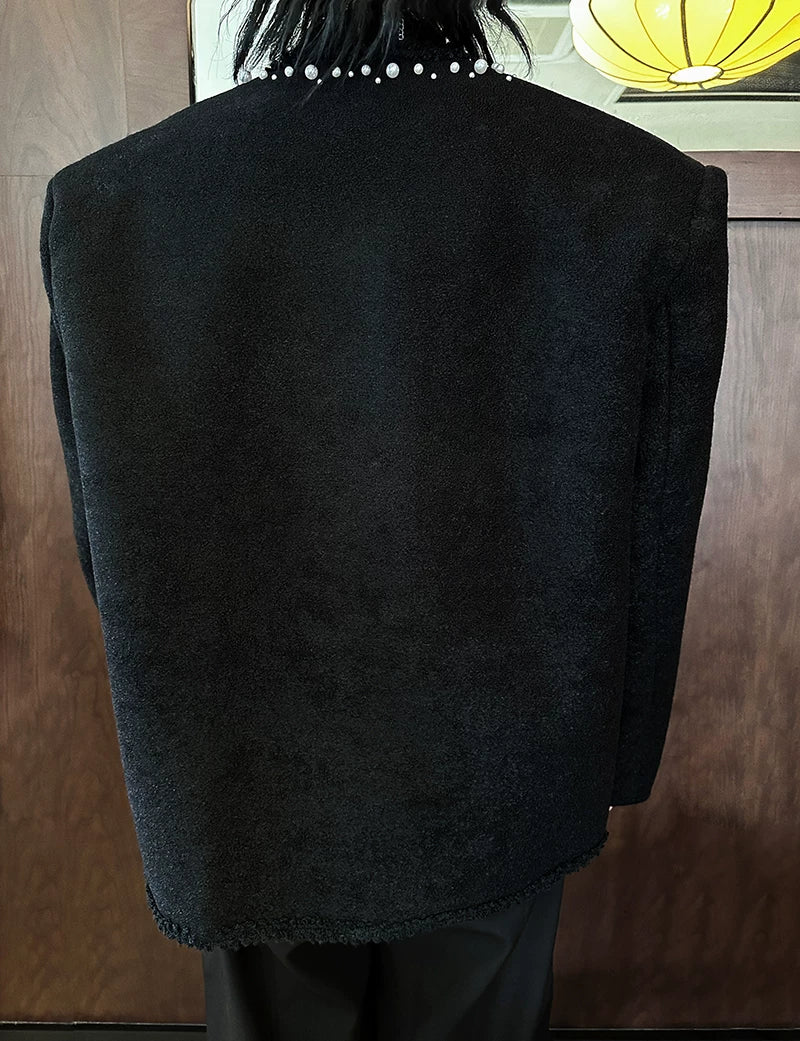Midnight Relic Pearl-Trace Bouclé Jacket