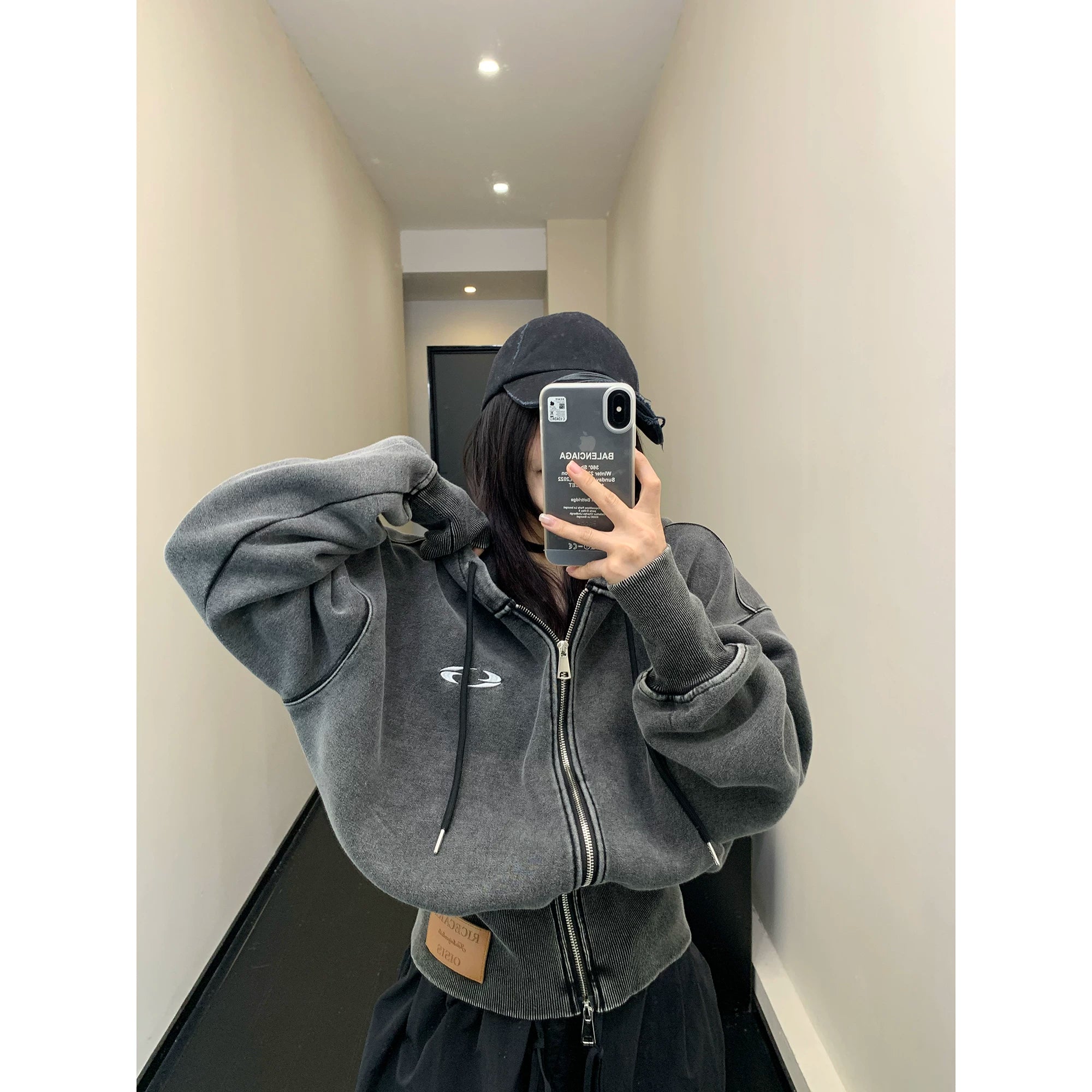 Graphite Orbit Zip Hoodie