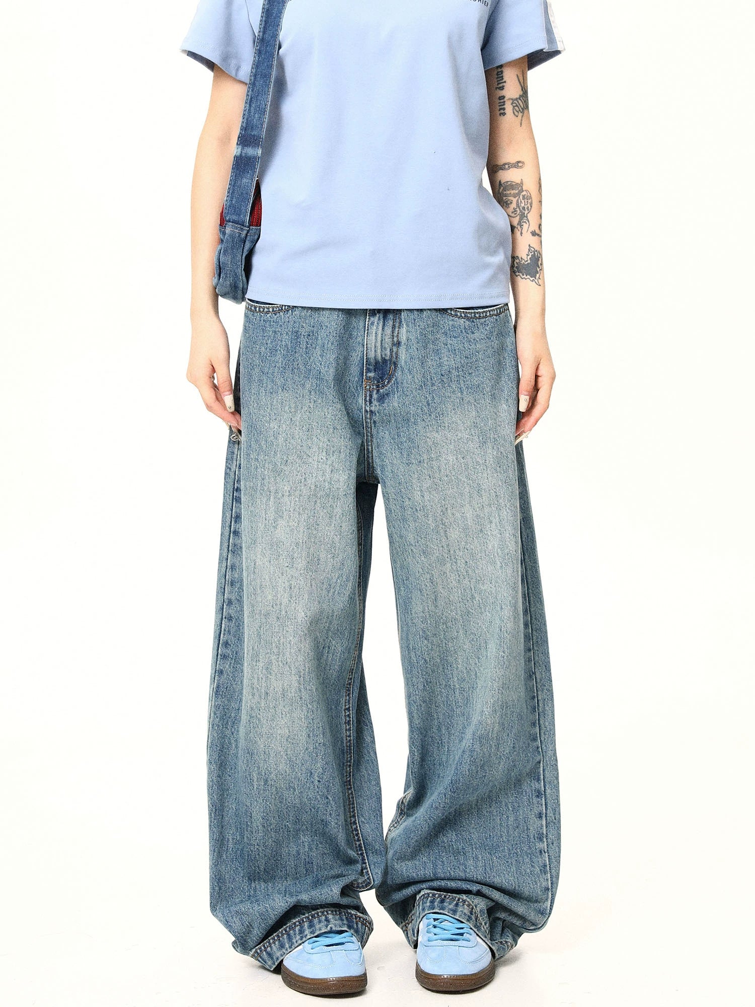 Baggy Retro Washed Wide Jeans