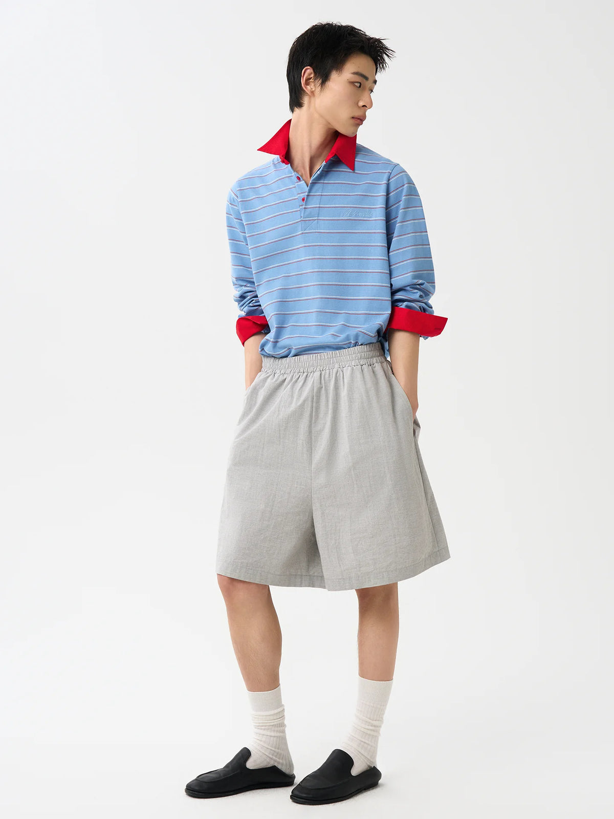 Ashbourne Striped Long-Sleeve Polo