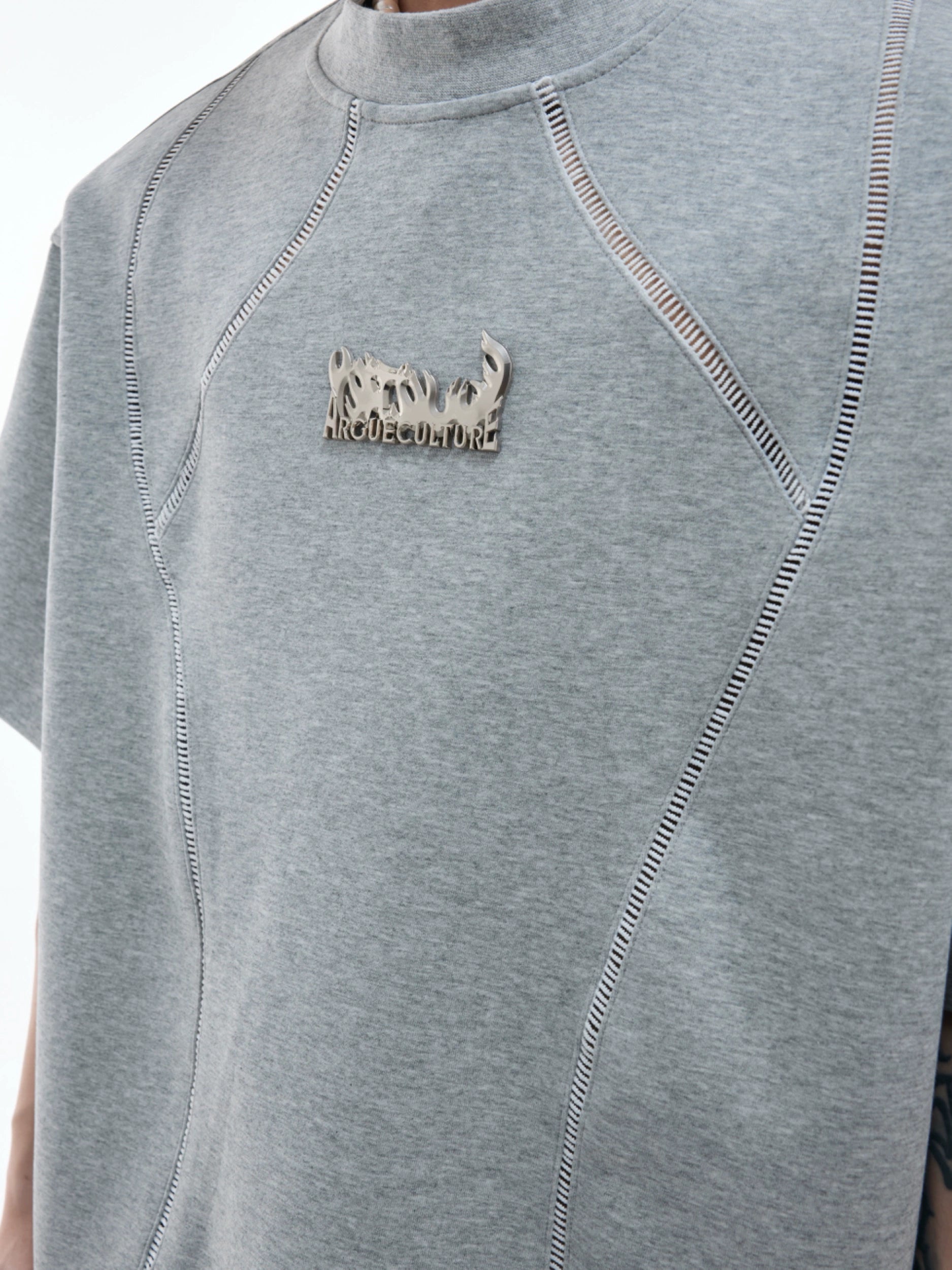 White Reflective Piping Technical T-Shirt