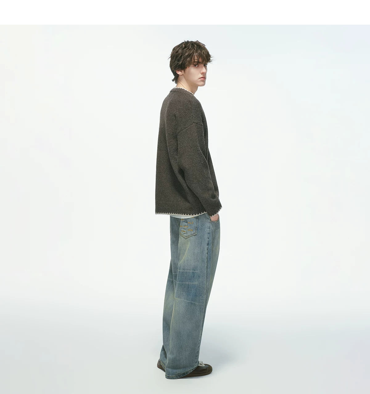 Frayedge Cozy Henley Knit Sweater