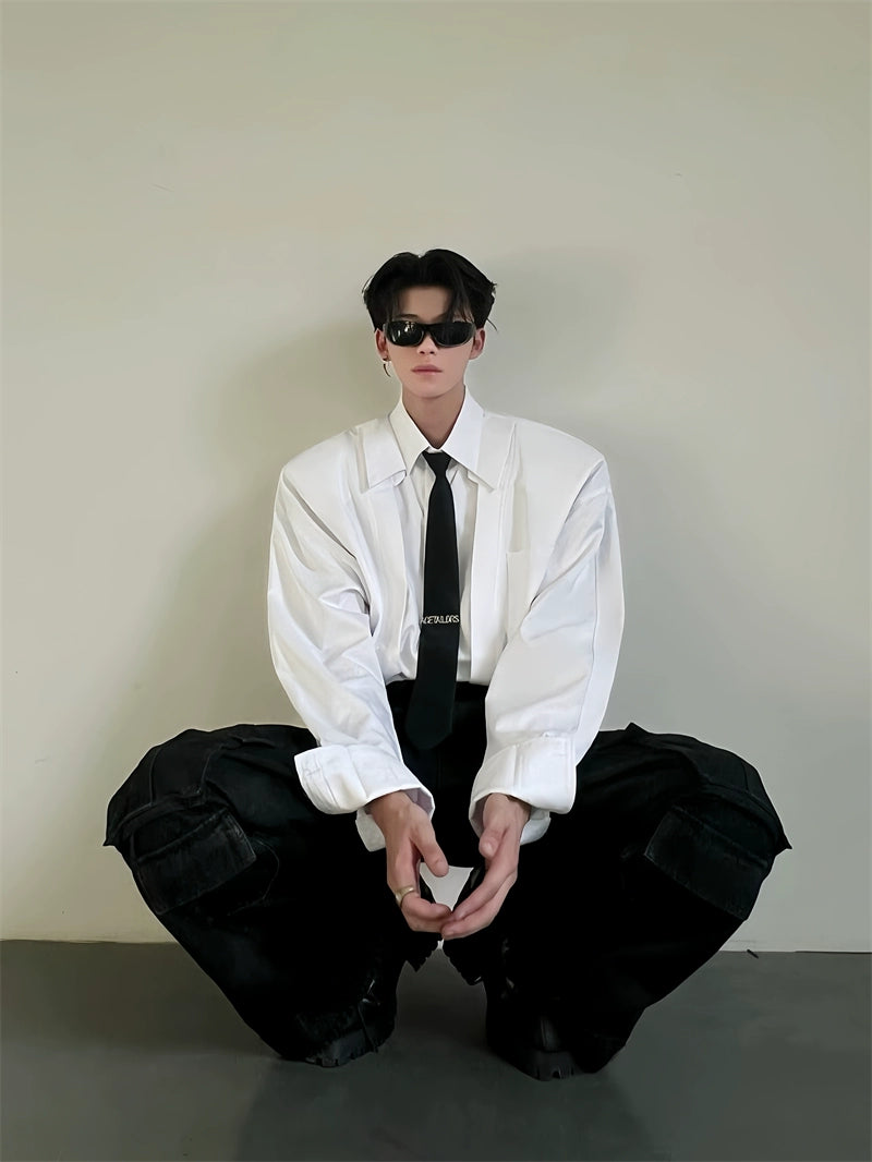 Wide Shoulder Dress Shirt
