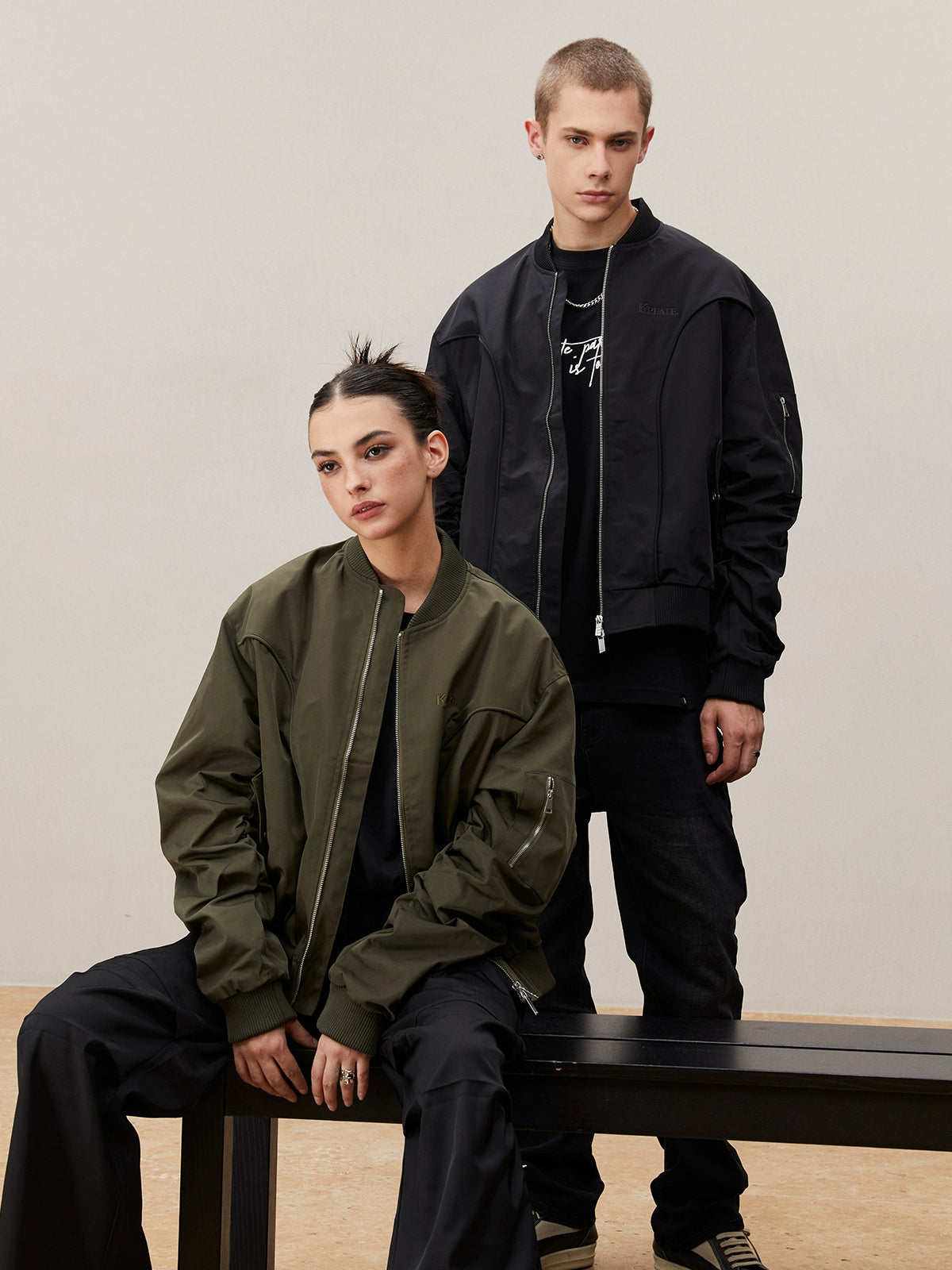 Trendy Ribbed Bomber Jackets