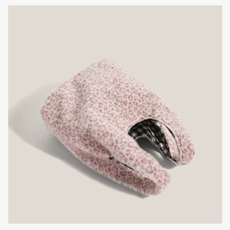 Blush Snow Leopard Plush Tote