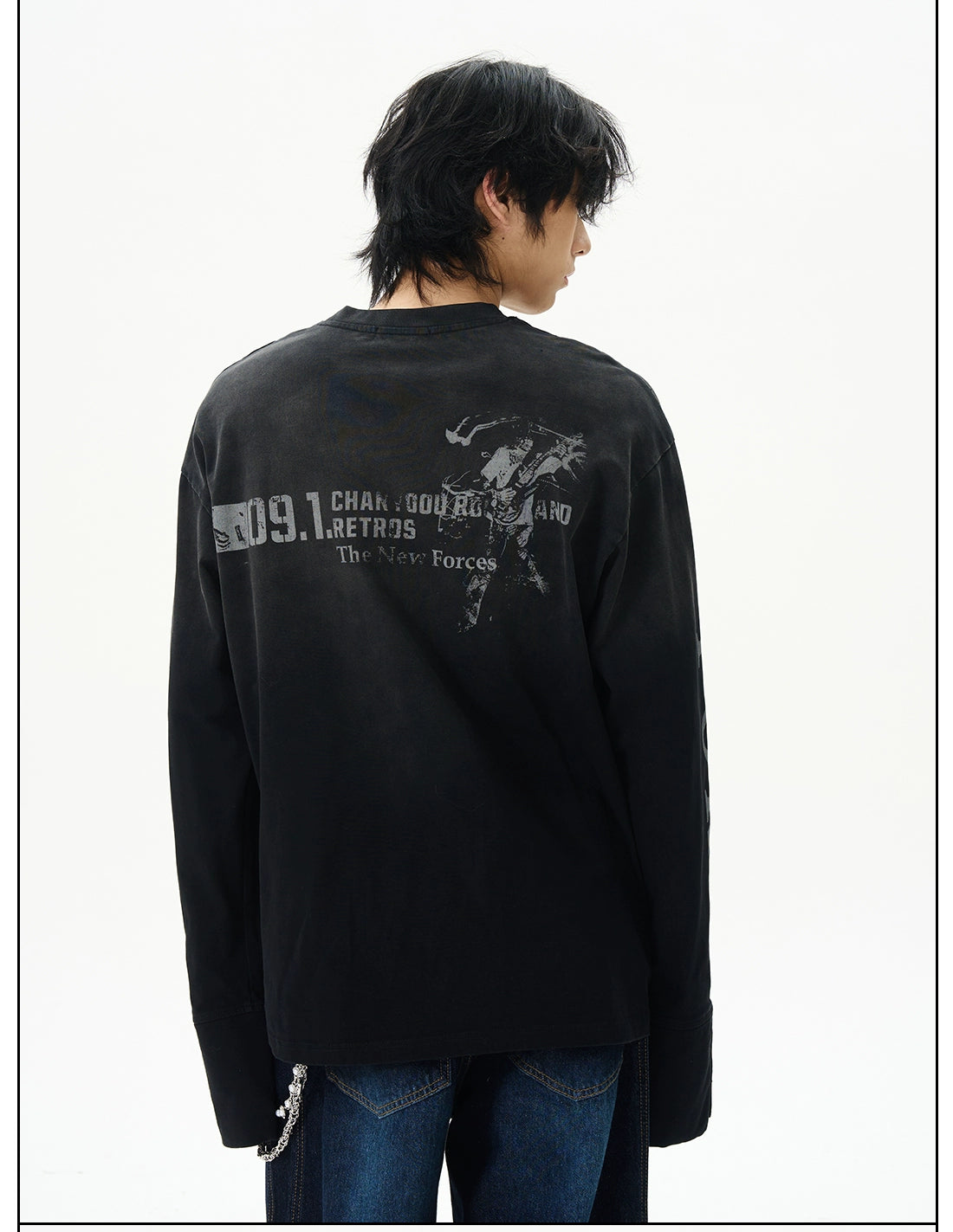Distressed Force Graphic Long Sleeve Tee