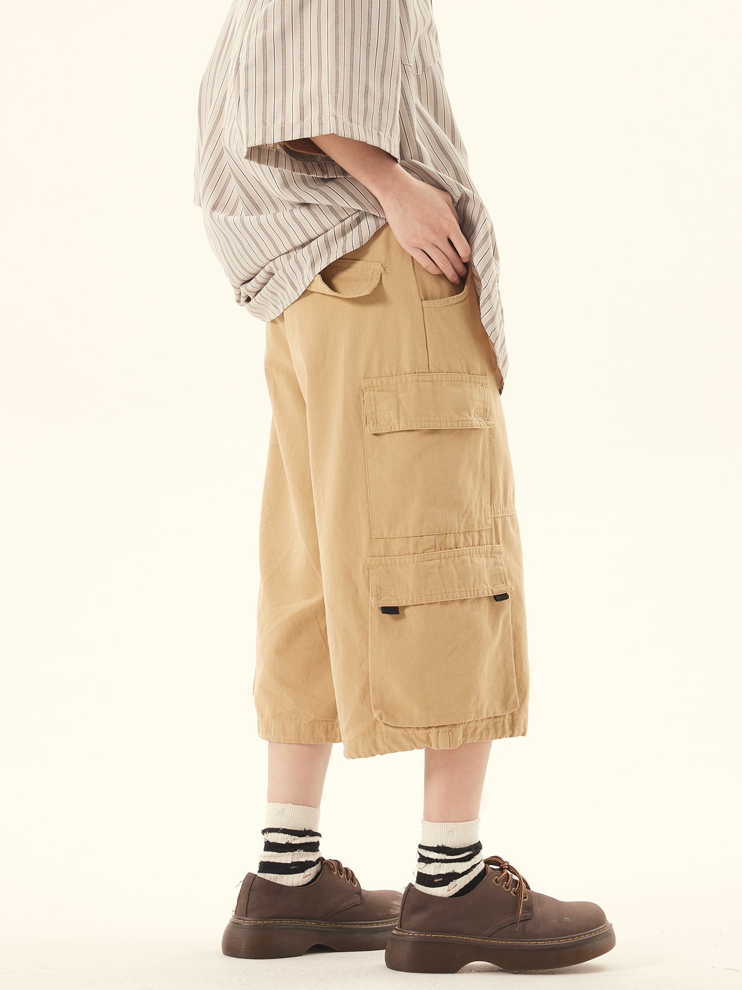 Culottes de carga de color caqui