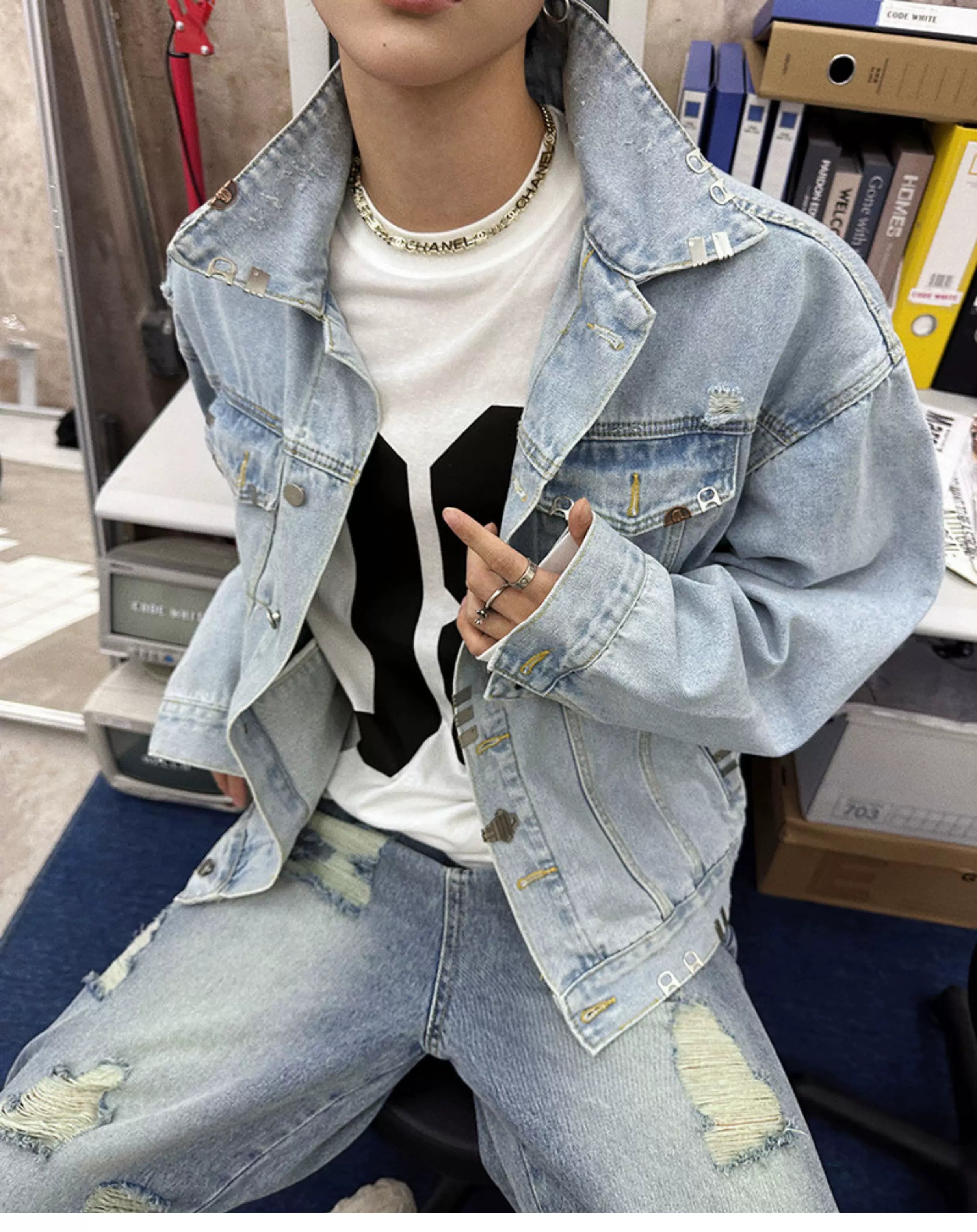 Staple Signal Light-Wash Hardware Trucker Jacket
