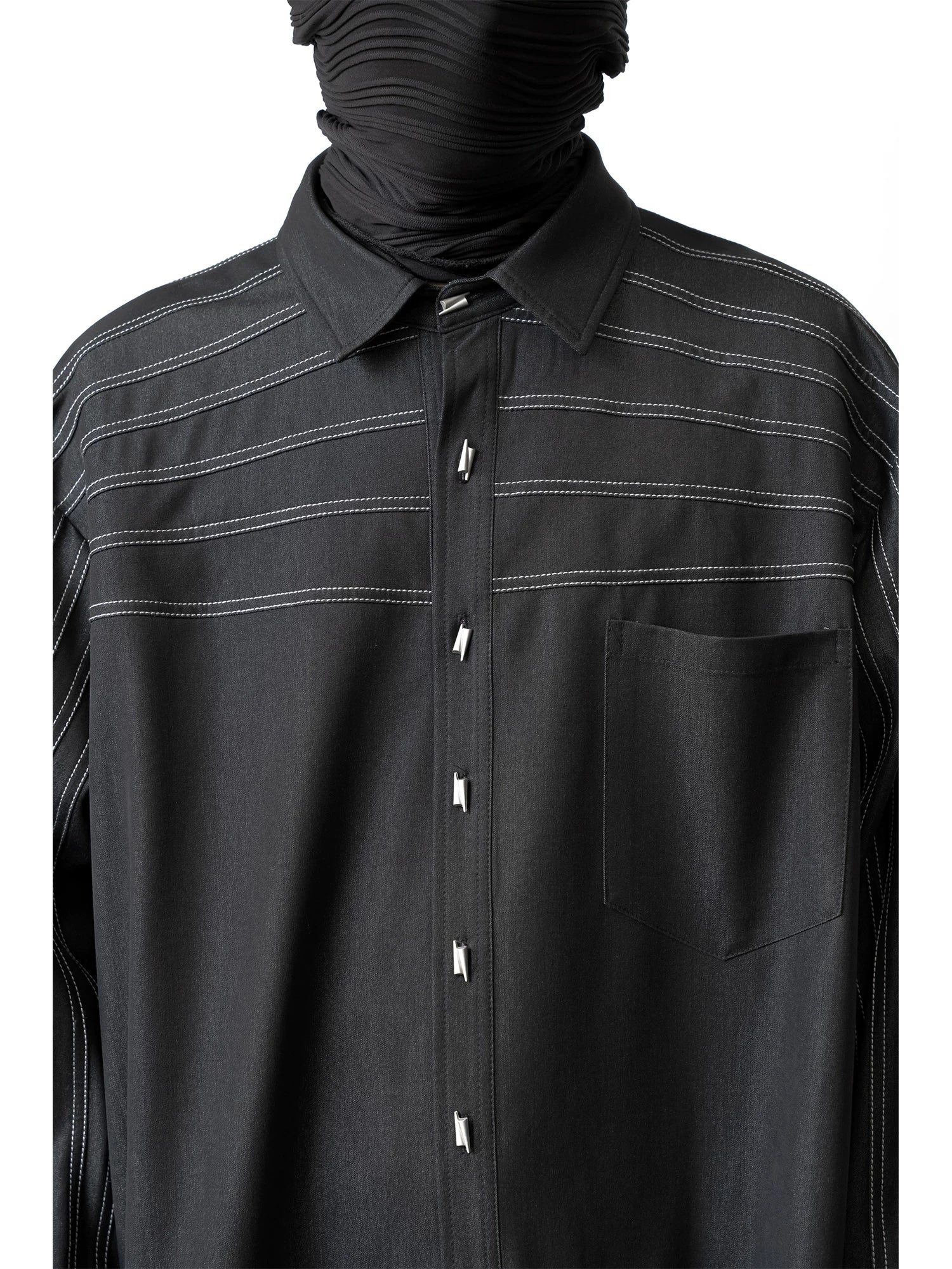 Midnight Rail Tab-Stripe Shirt