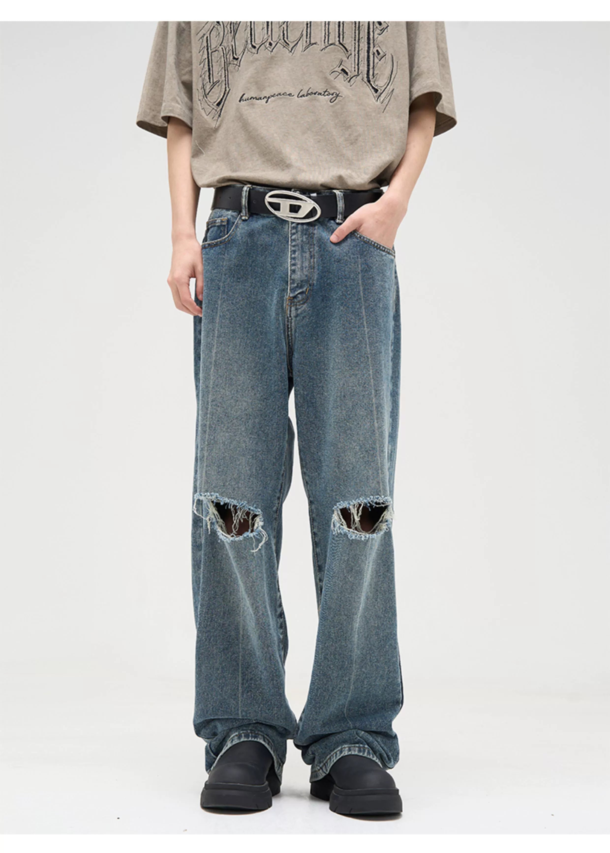 Vintage Subtle Fade Wide Leg Jeans