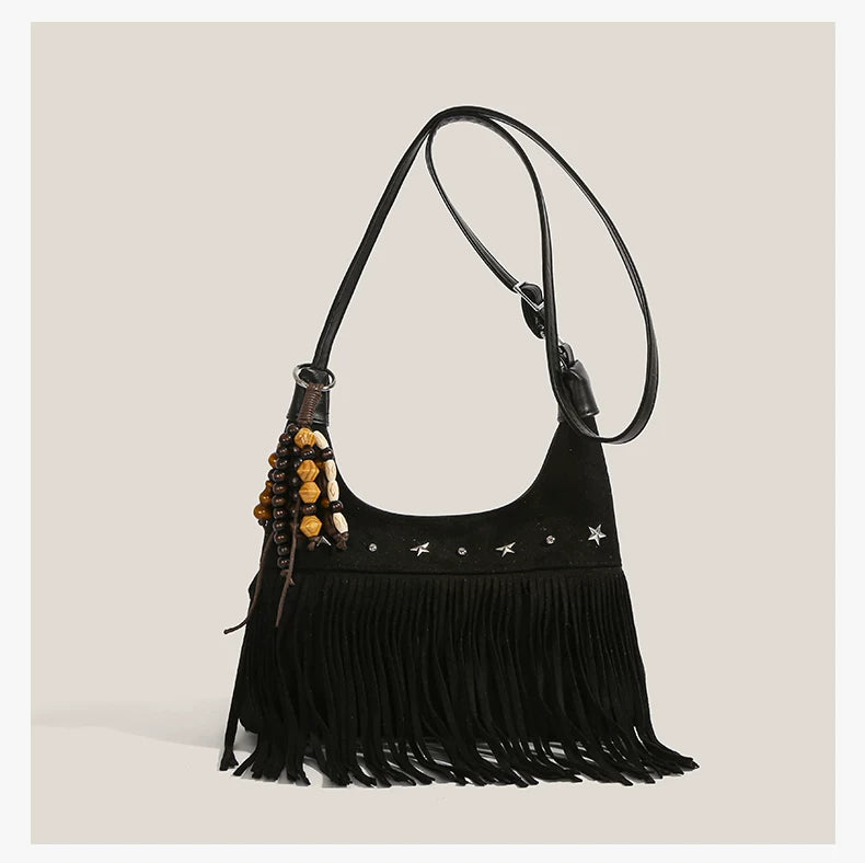 Desert Star Fringe Beaded Hobo