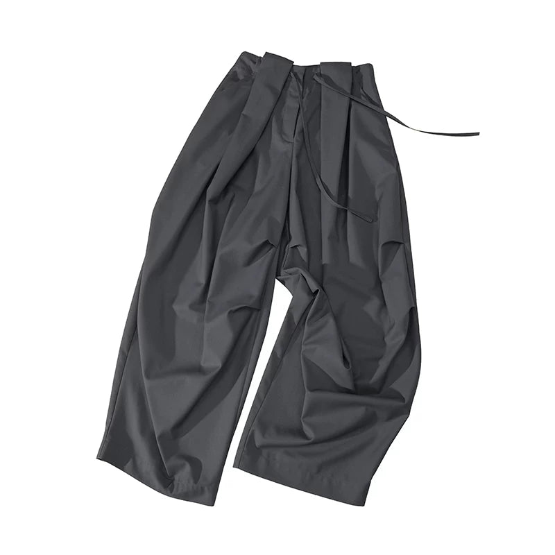 Draped Pleat Sarouel Trousers