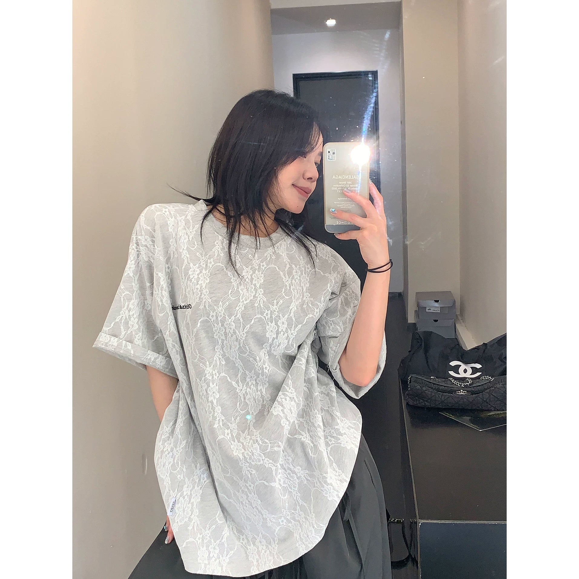 Frosted Vein Marble Oversize Tee