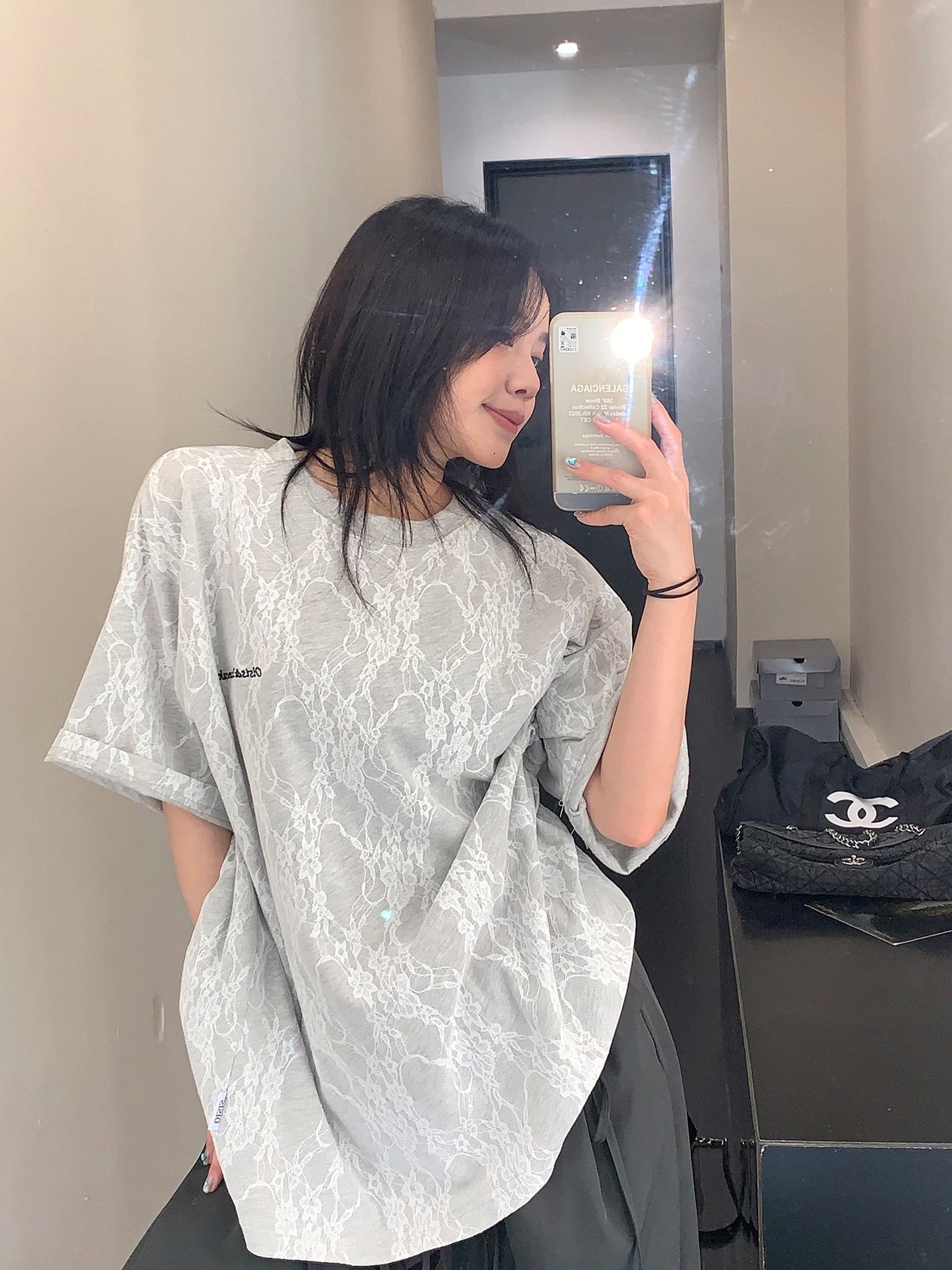 Frosted Vein Marble Oversize Tee