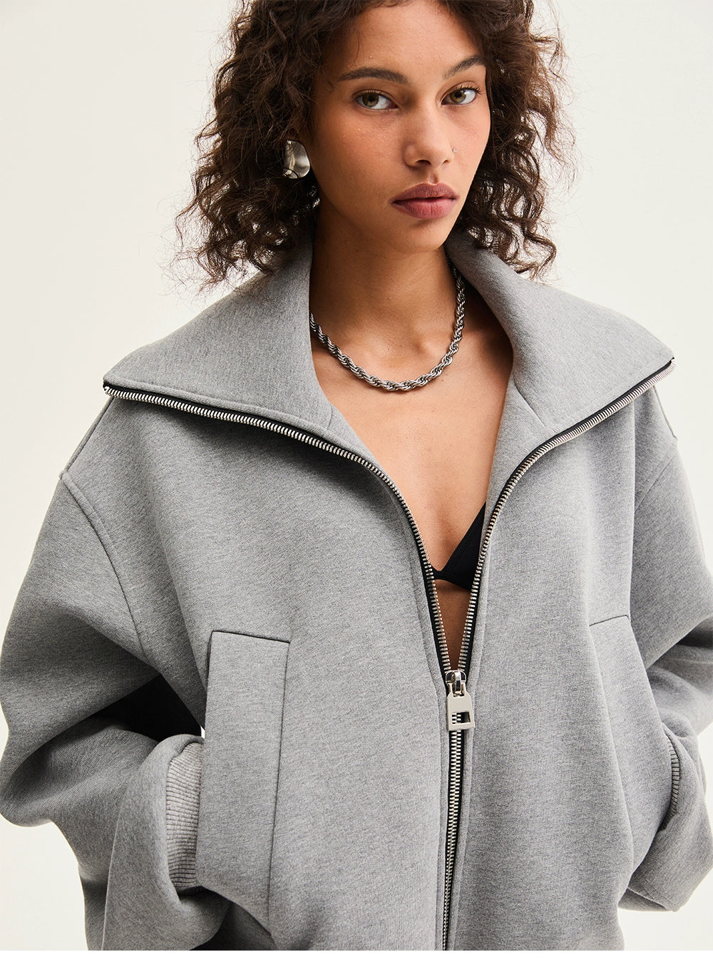 CollarRamp High-Neck Zip Bomber
