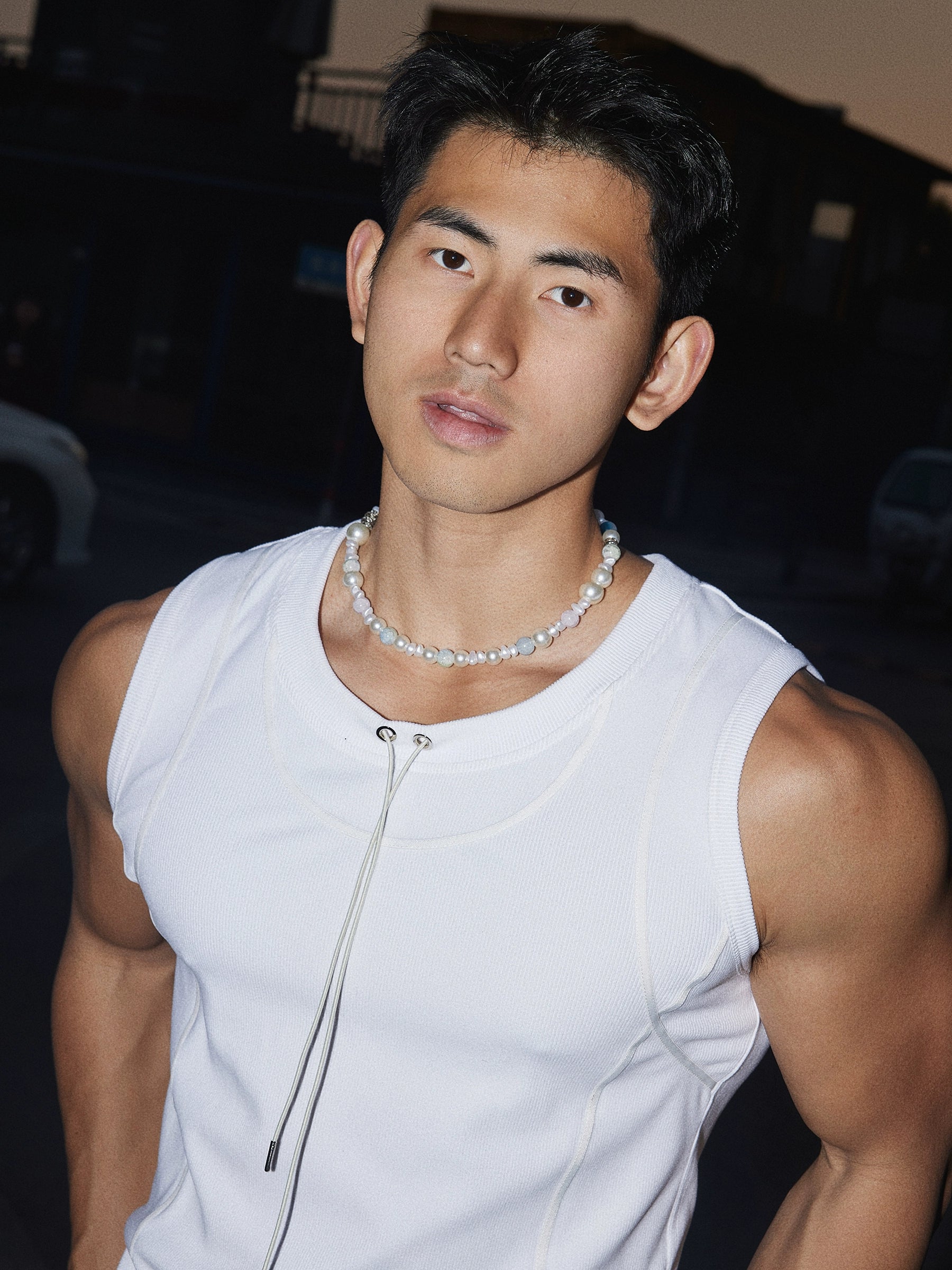 Drawstring Muscle Tank Top