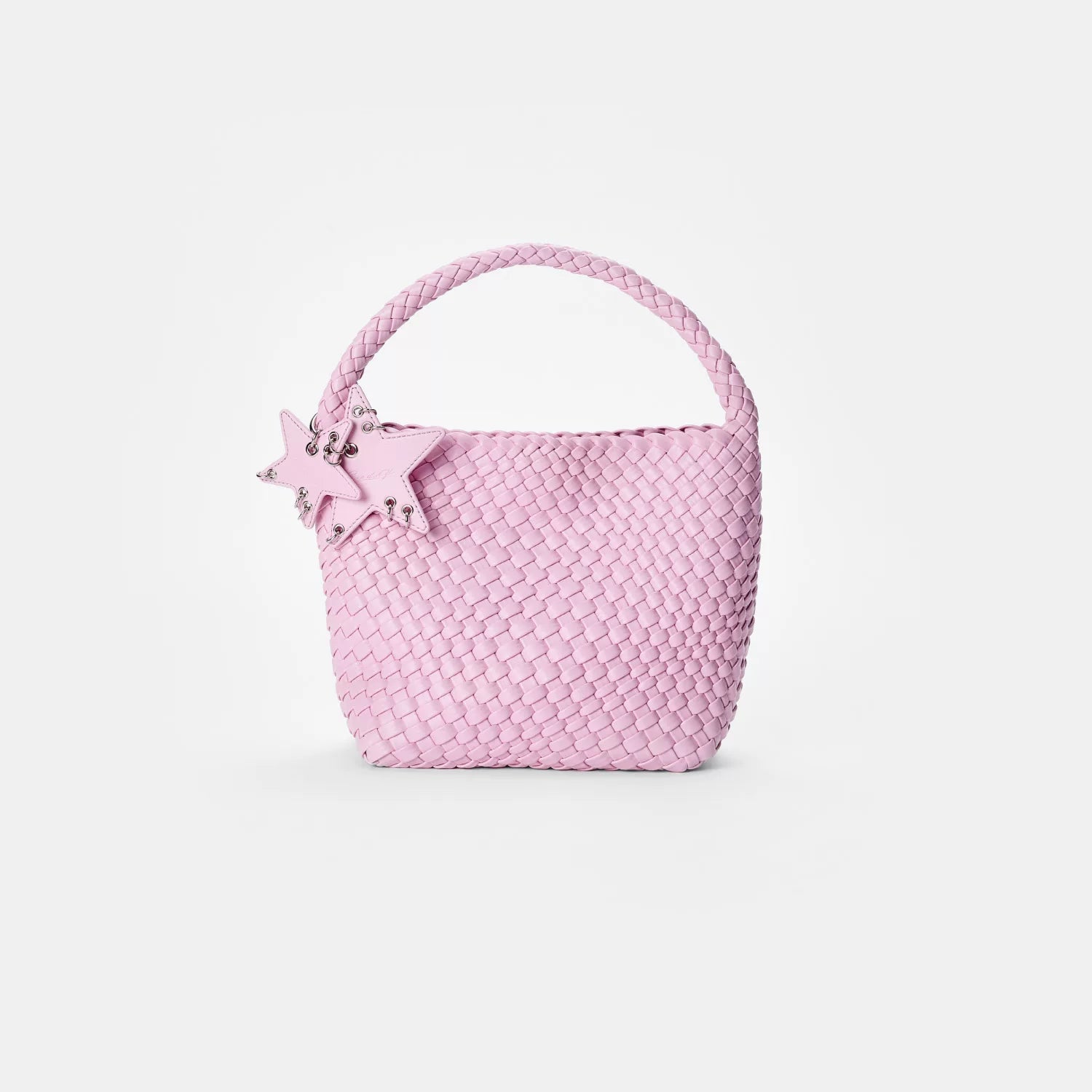 Metallic Braided Star Hobo Tote - Pink / Small