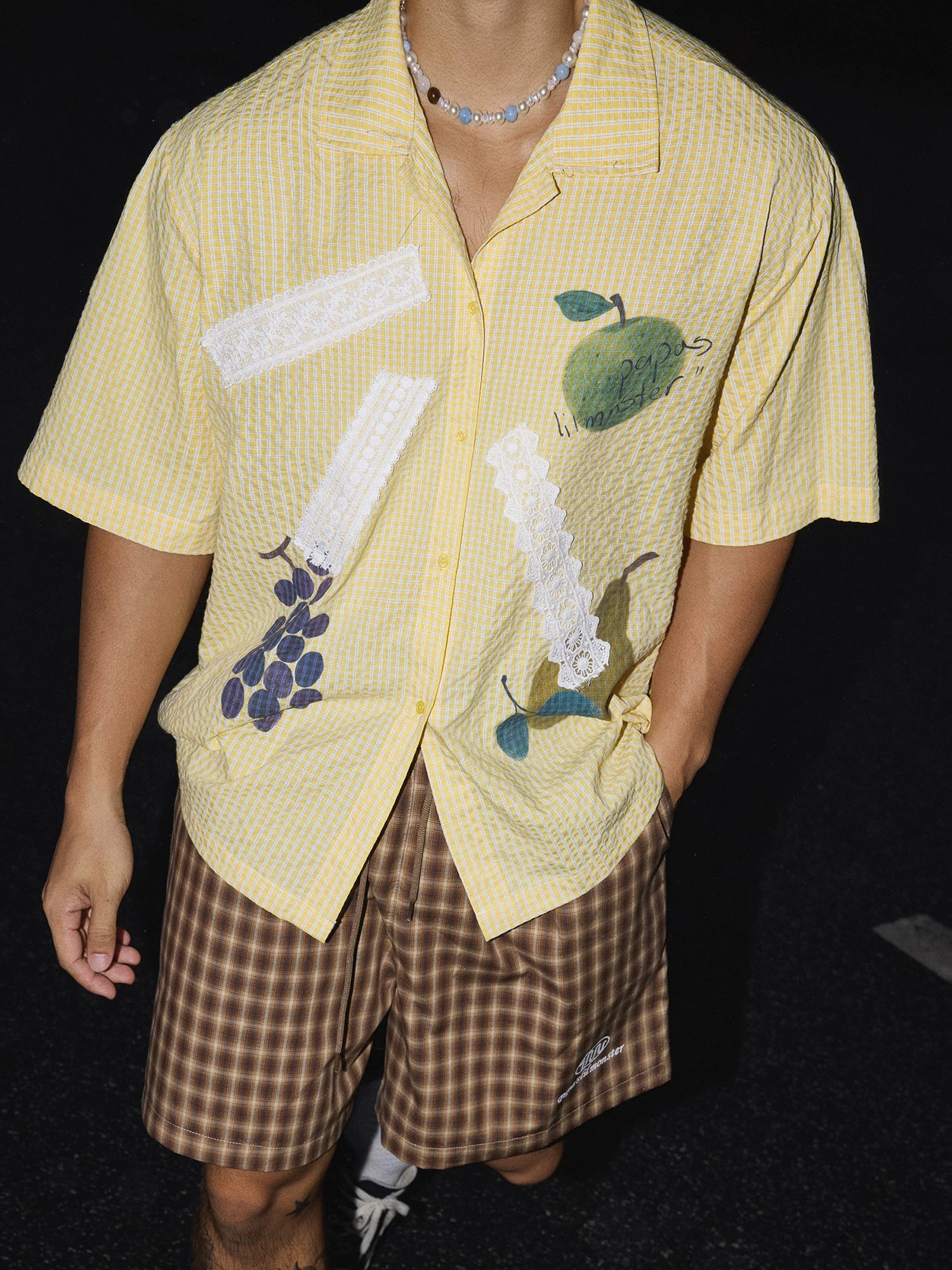 Citrus Patchwork Lace Cuban Shirt