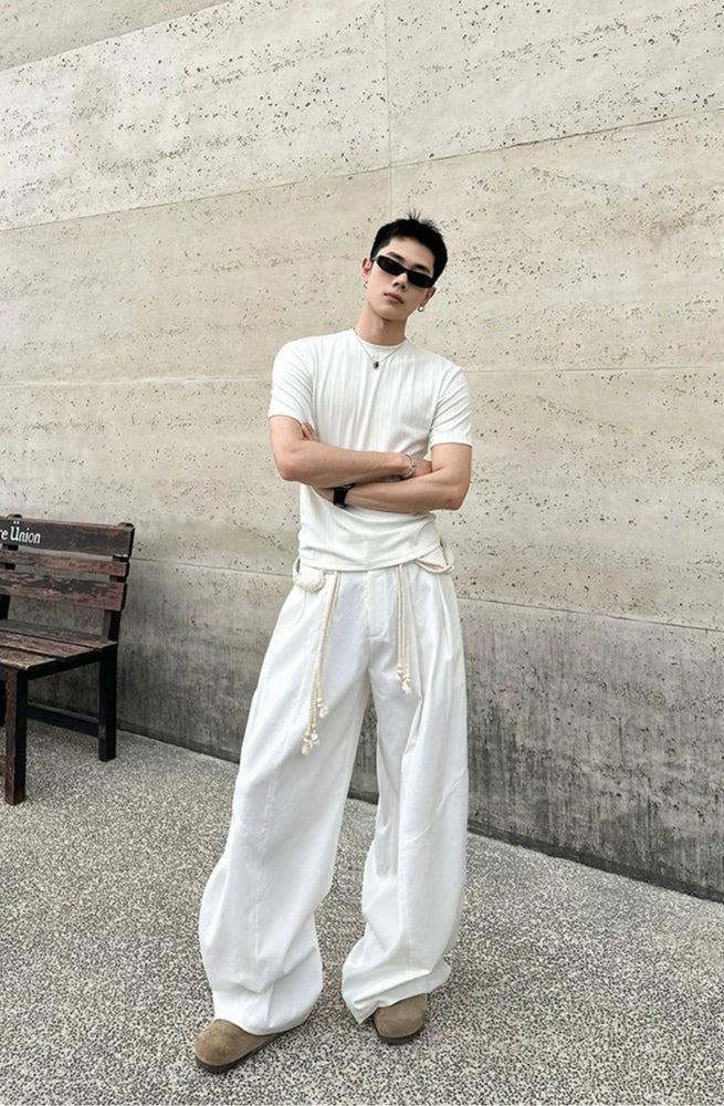 Tassel Rope Wide Leg Pants