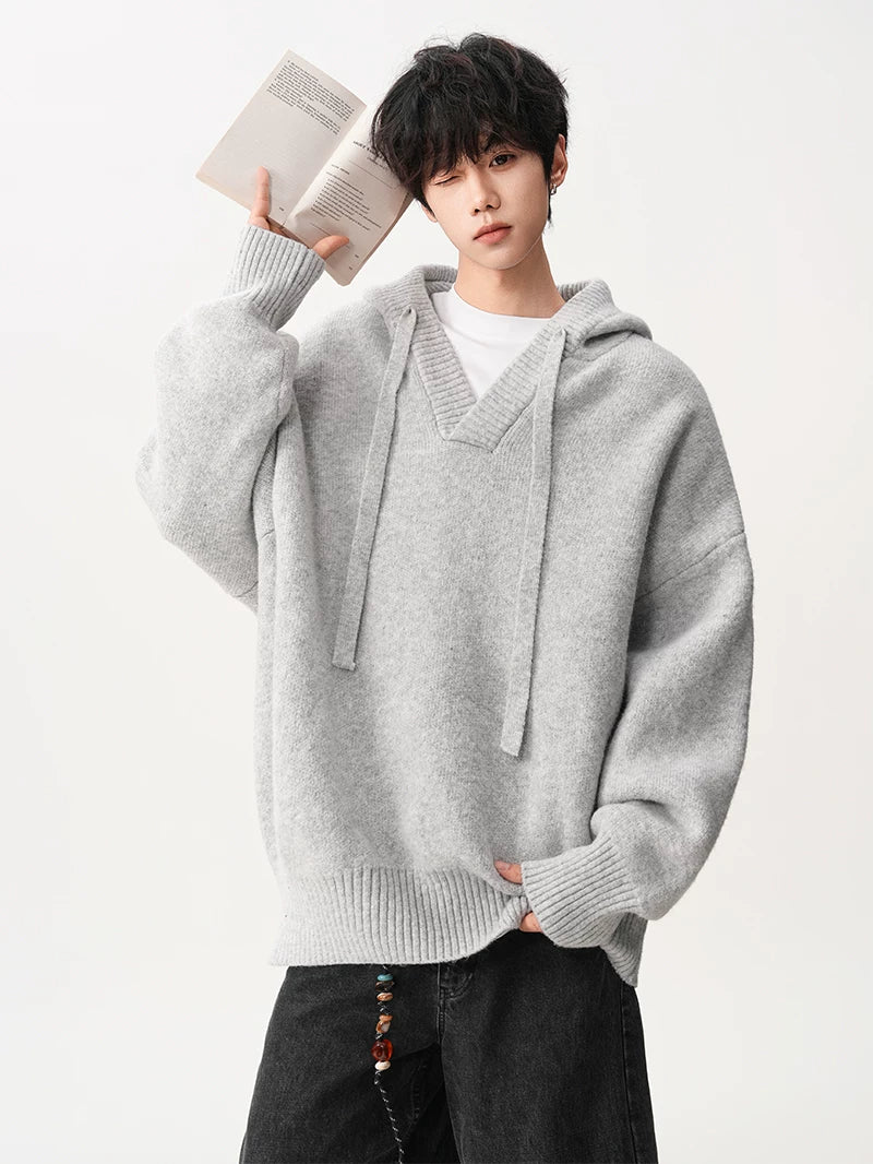 Campus Mist Henley Knit Hoodie