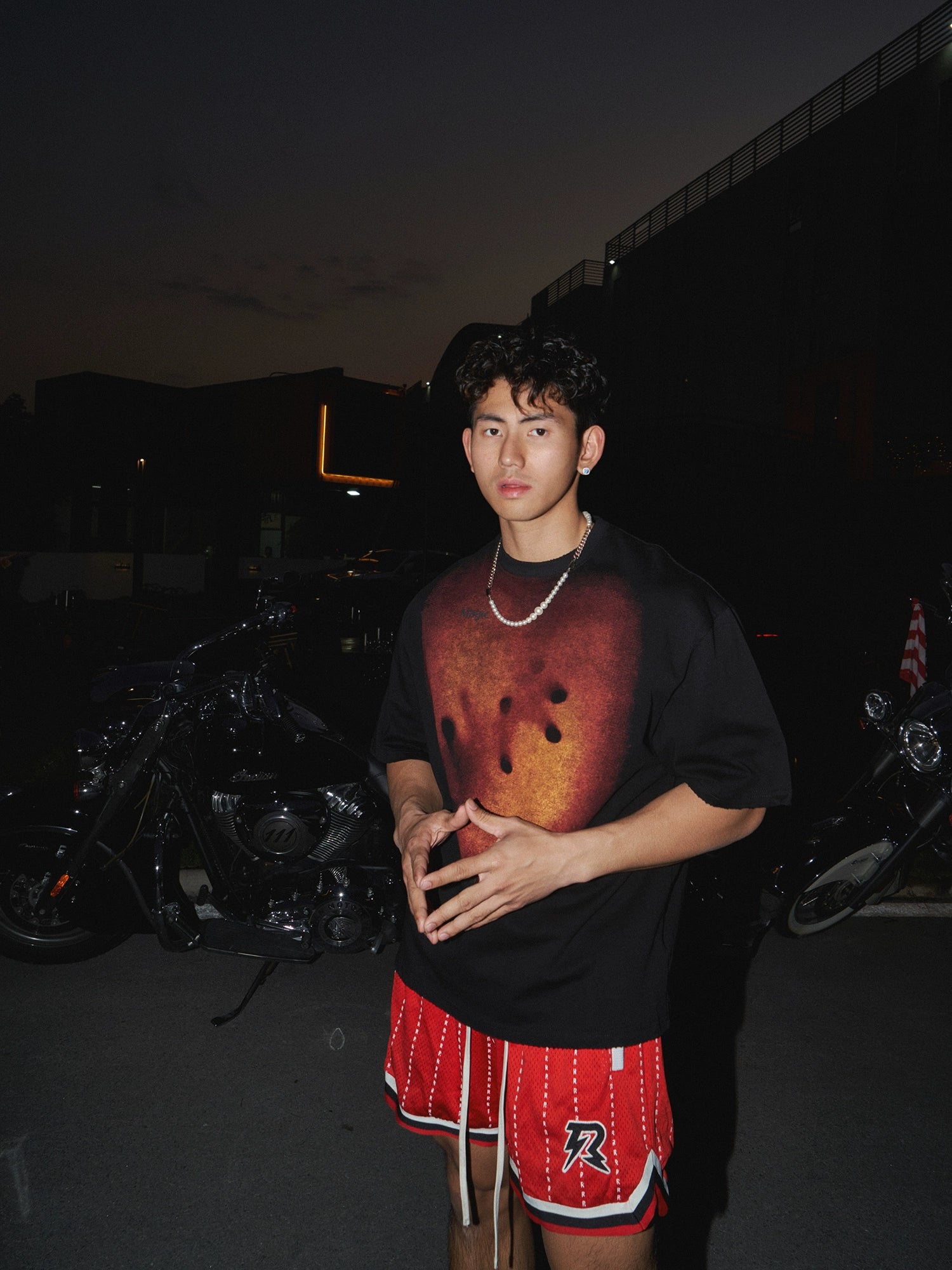Pink Gradient White Oversized Tee