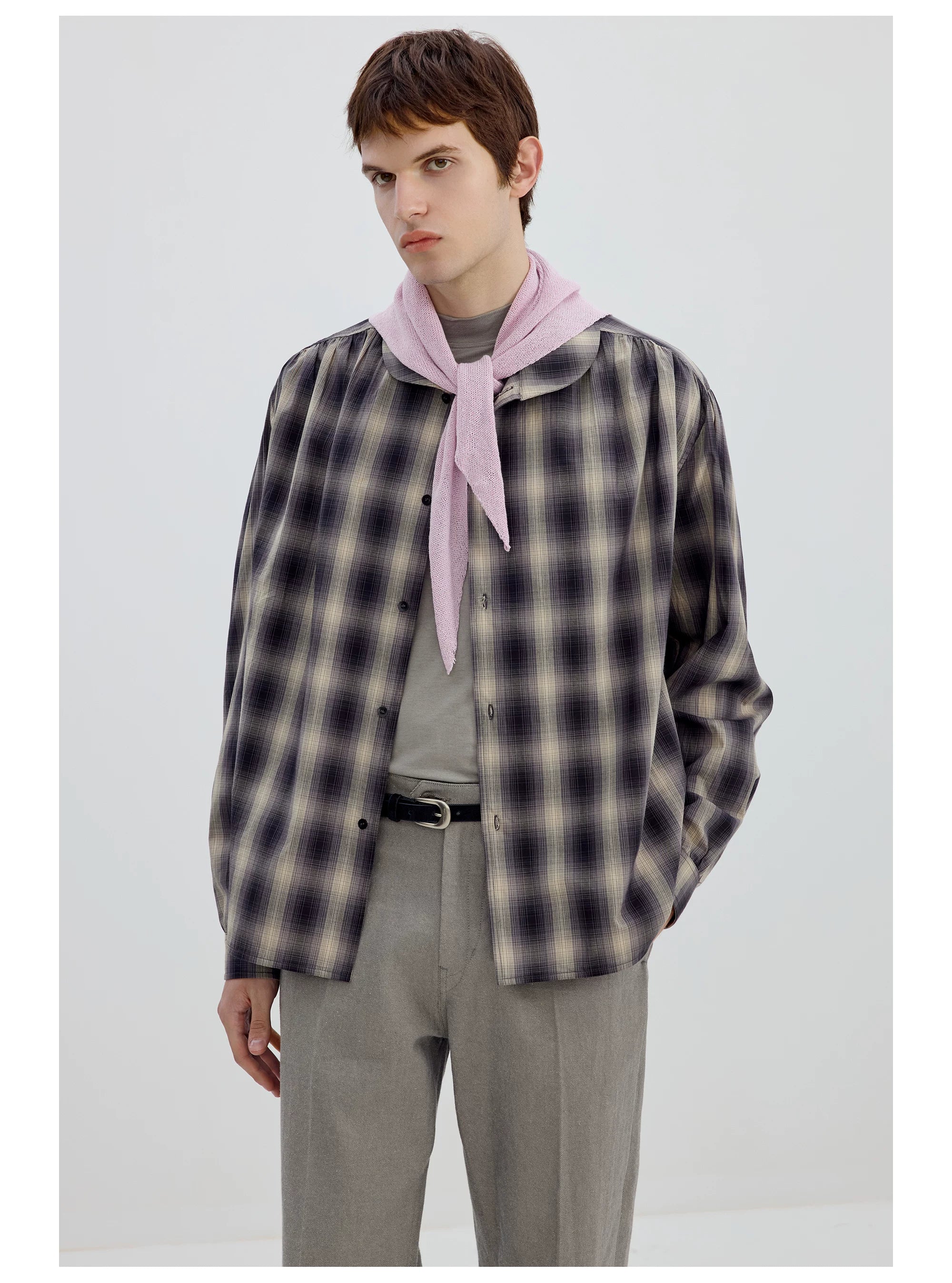 Oversized Plaid Button-Up Shirt
