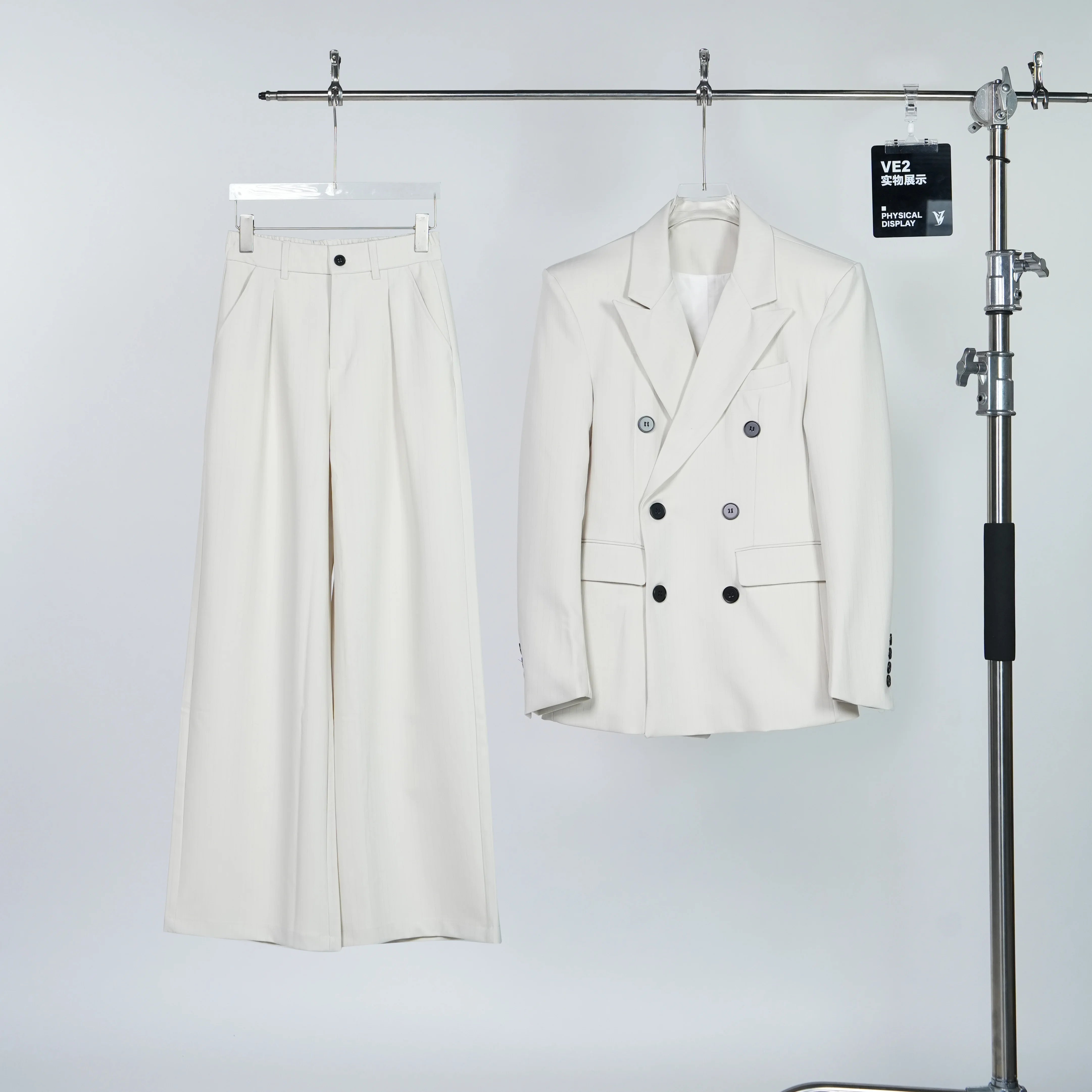 Ivory Eclipse Double-Breasted Power Jacket