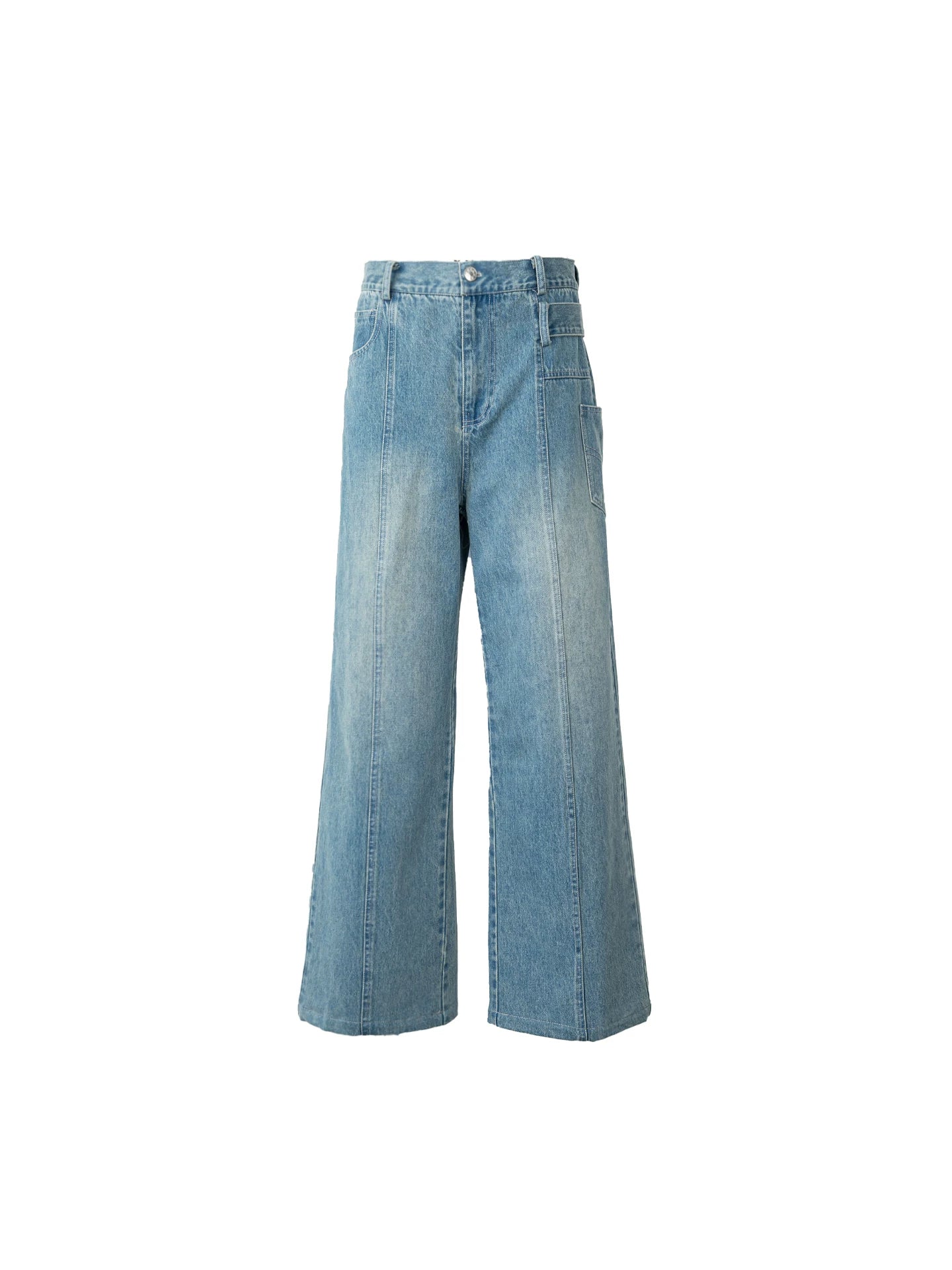 Skyline Panel Wide‑Leg Jeans