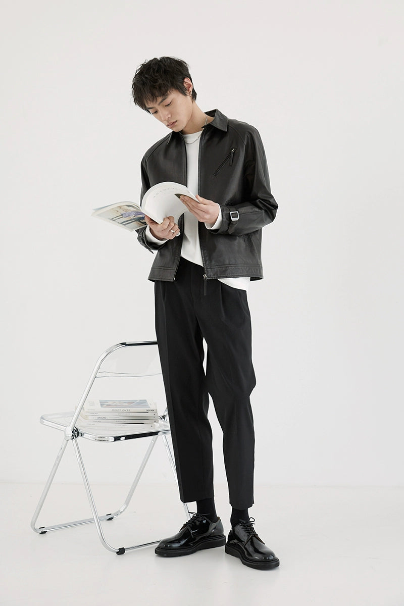 Pantalones de vestir de confort de doble plato