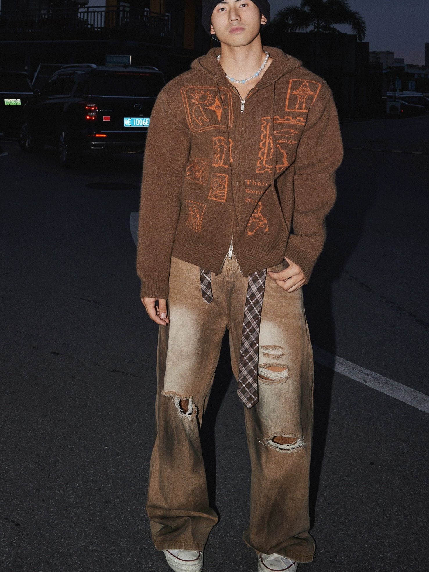 Urban Sketch Ruby Zip Hoodie