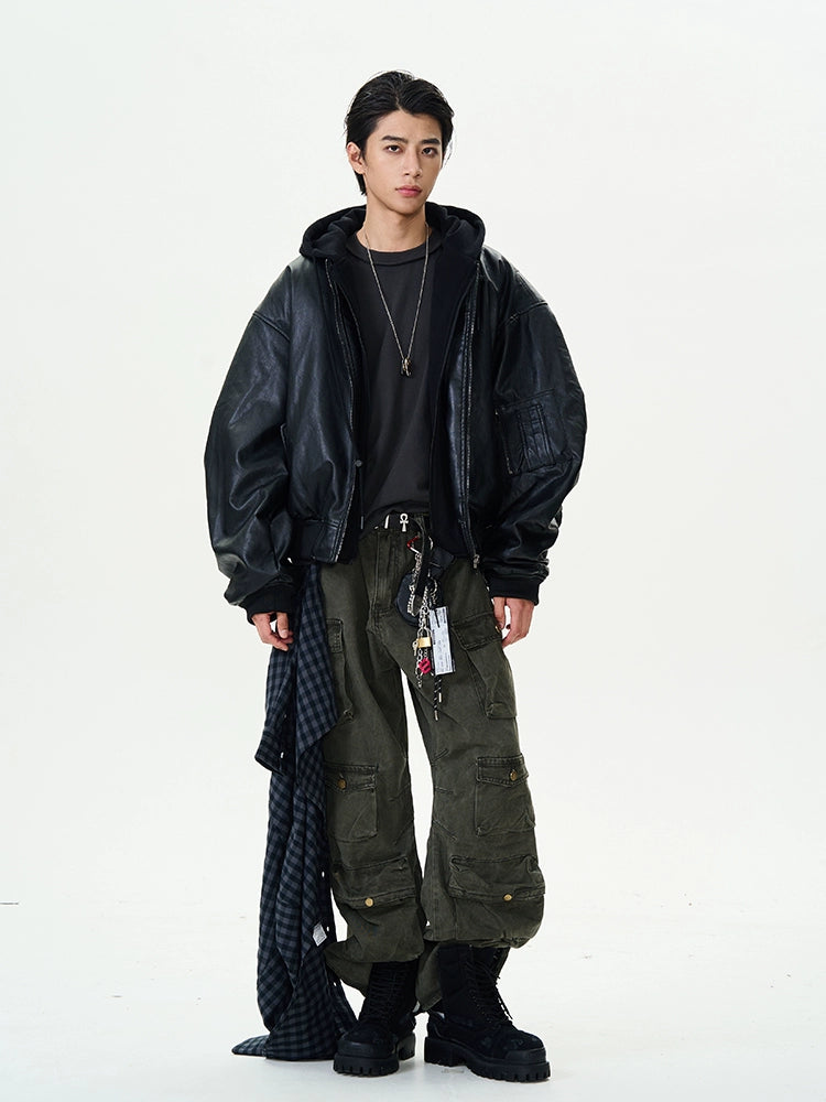 Urban Rebel Oversized Leather Bomber