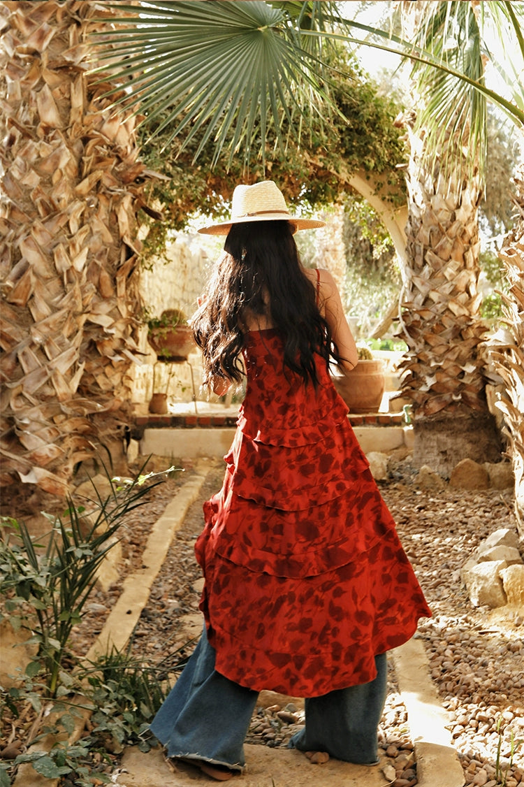 Boho Ruffle High-Low Top