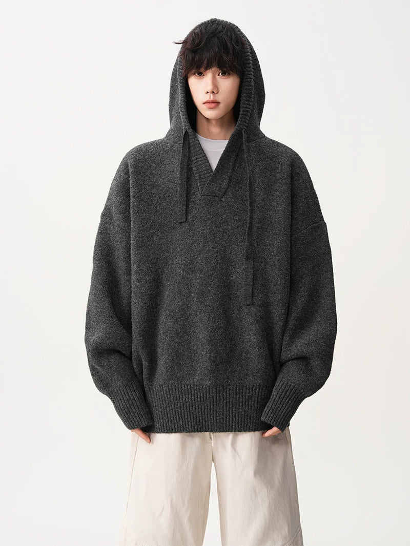 Campus Mist Henley Knit Hoodie