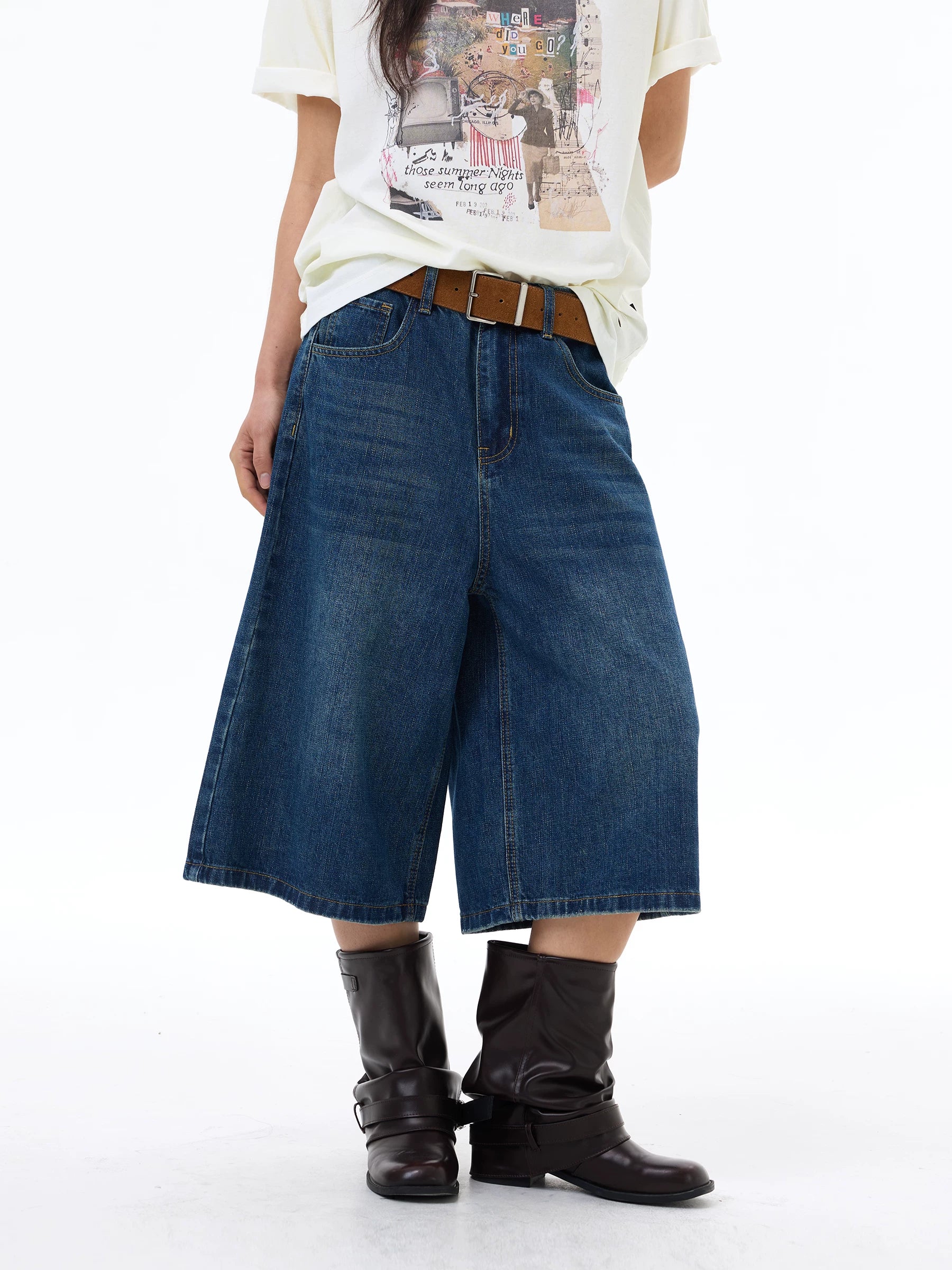 Harbor Postcard Denim Gaucho Shorts