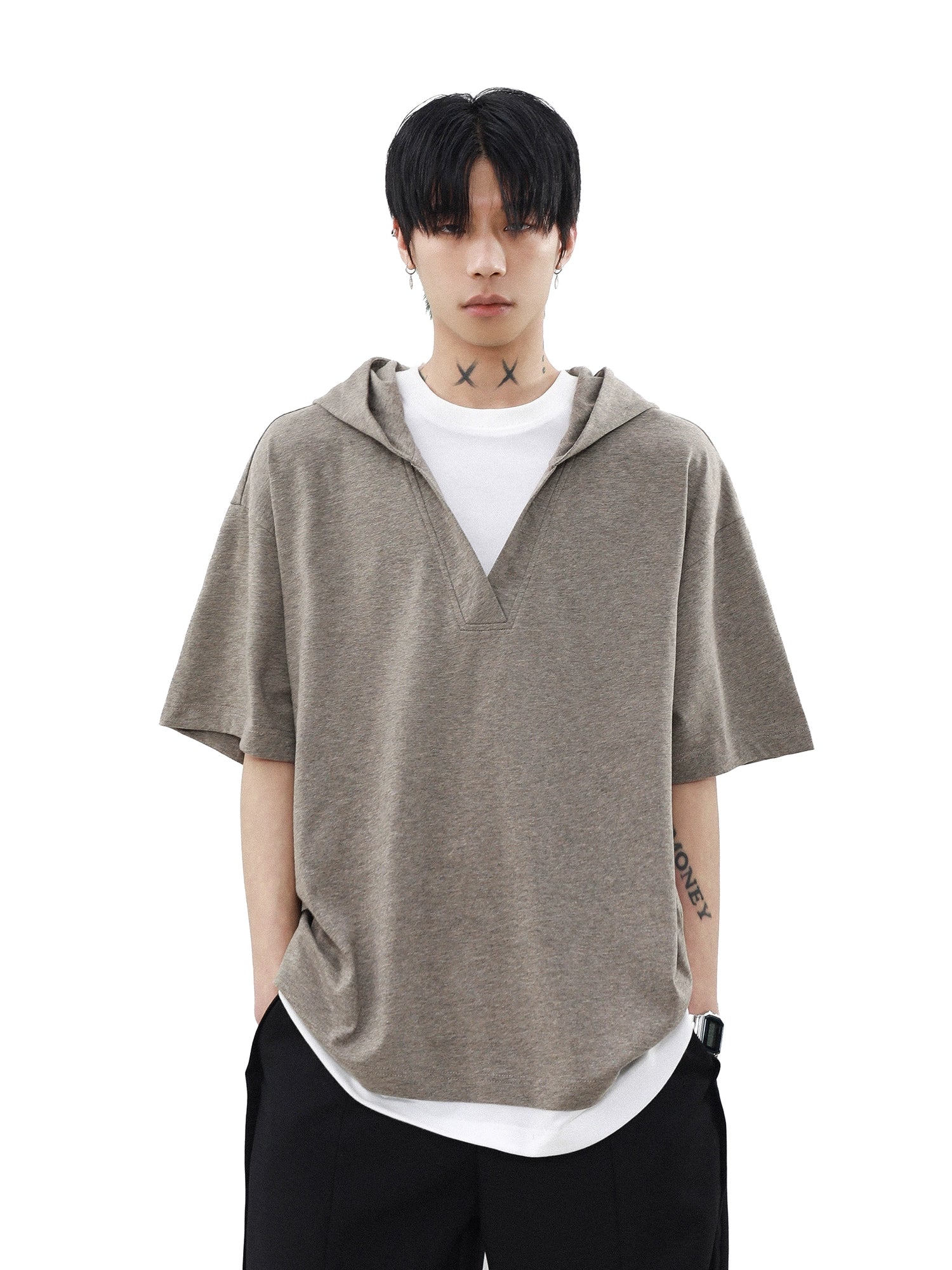 Cinder Drape Short Sleeve Hoodie