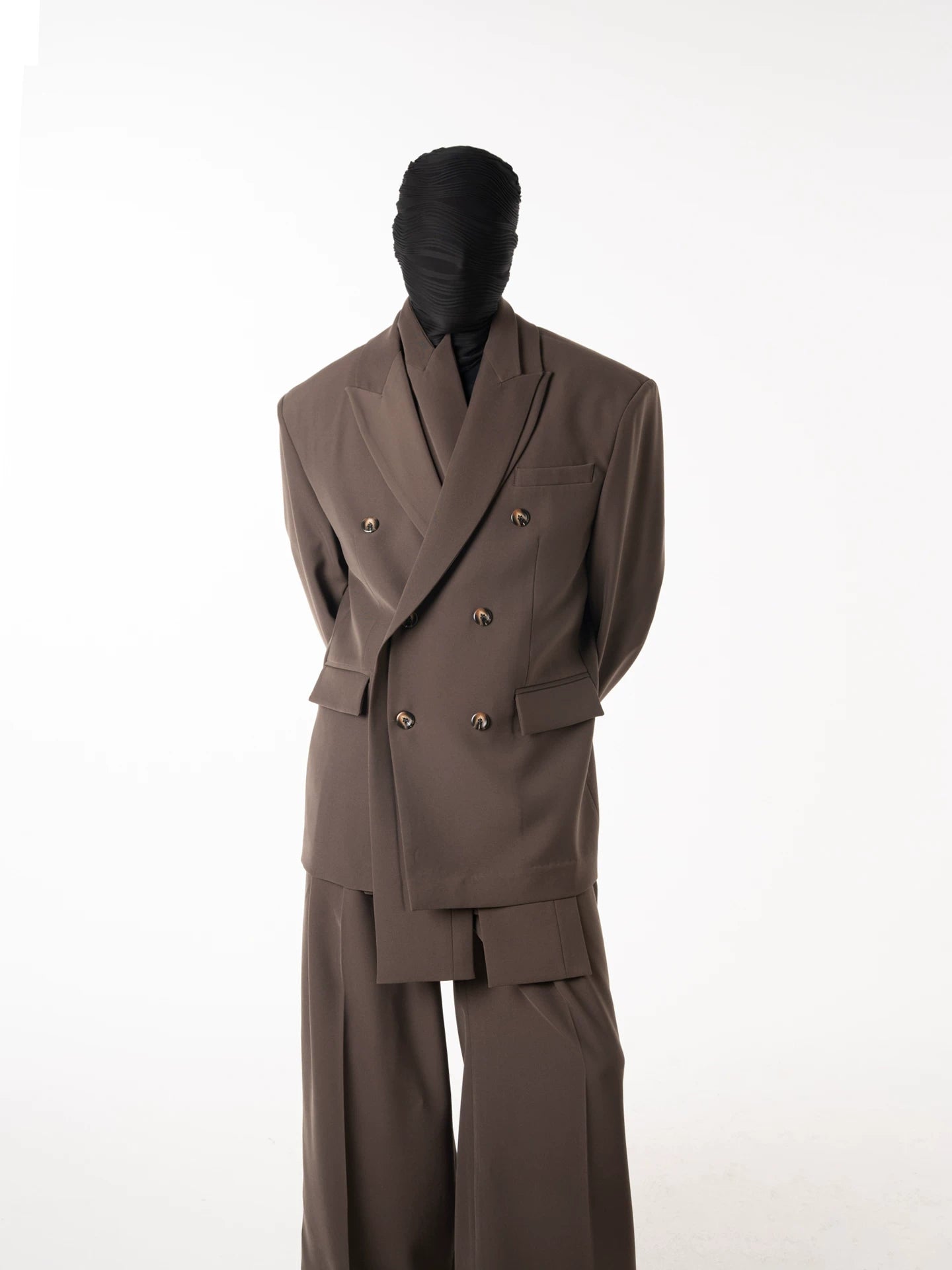 Umber Veil Layered Double-Breasted Suit