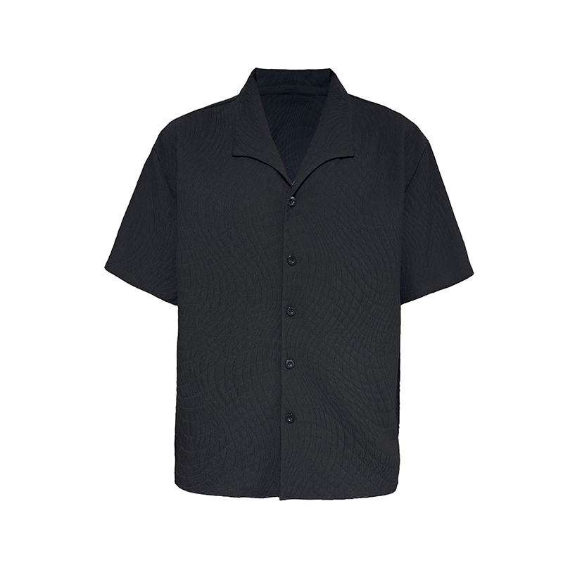 Quilted Short-Sleeve Camp Shirt