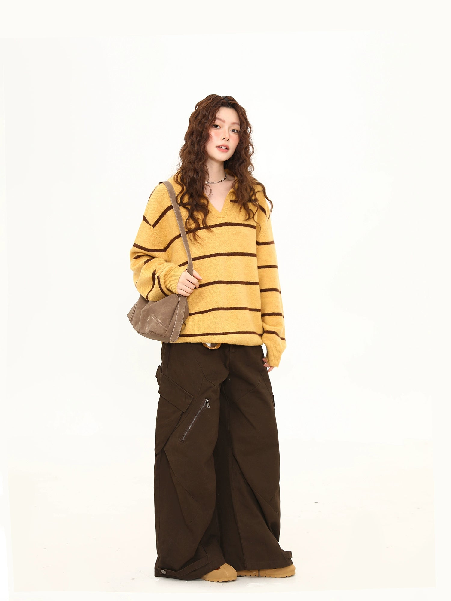 Golden Dusk Striped Knit Sweater