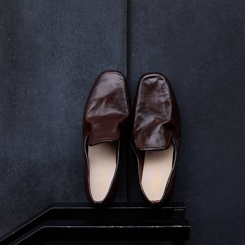Colorful Leather Square Toe Loafers