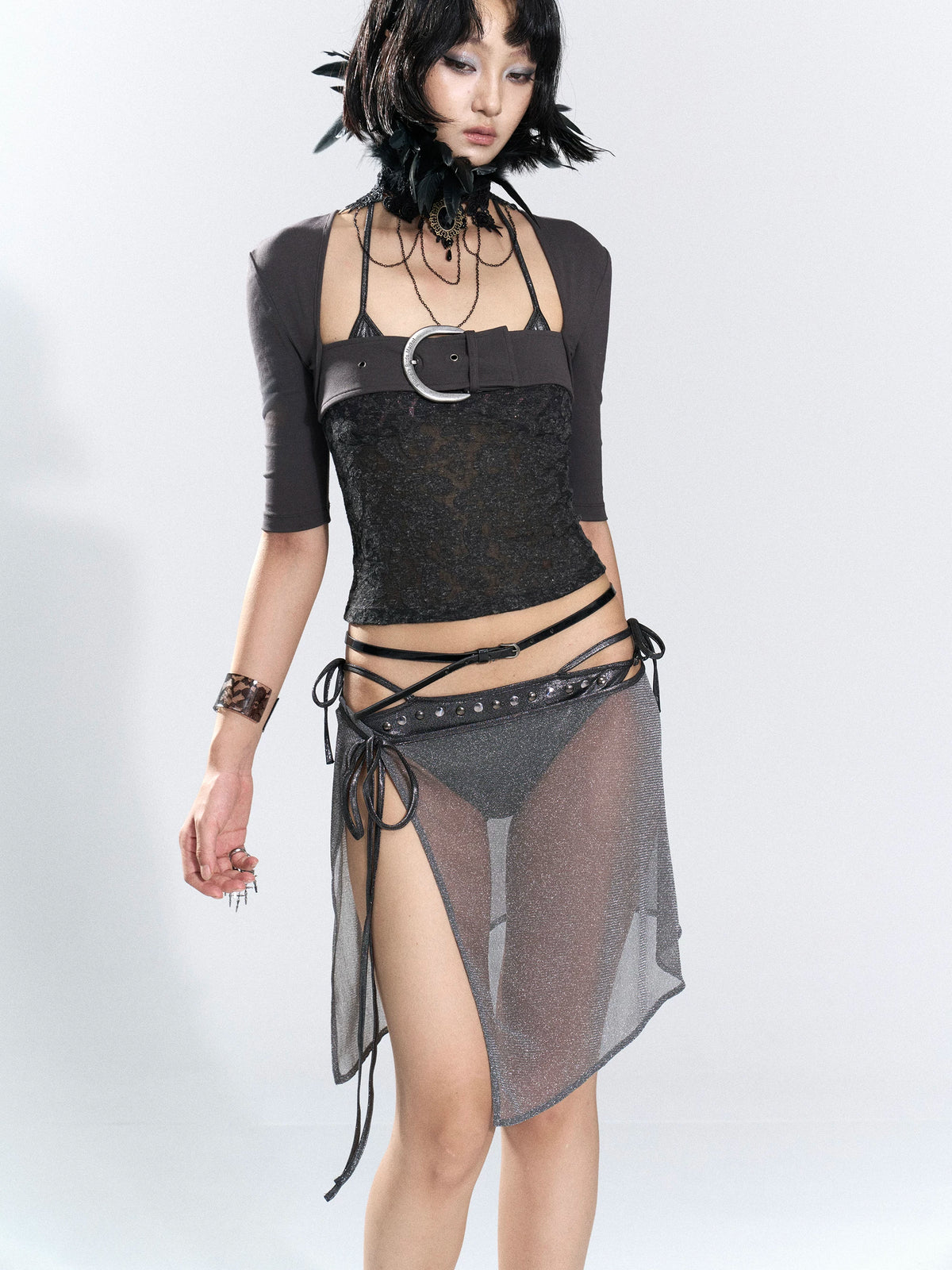 Vesper Buckle Lace Corset Top
