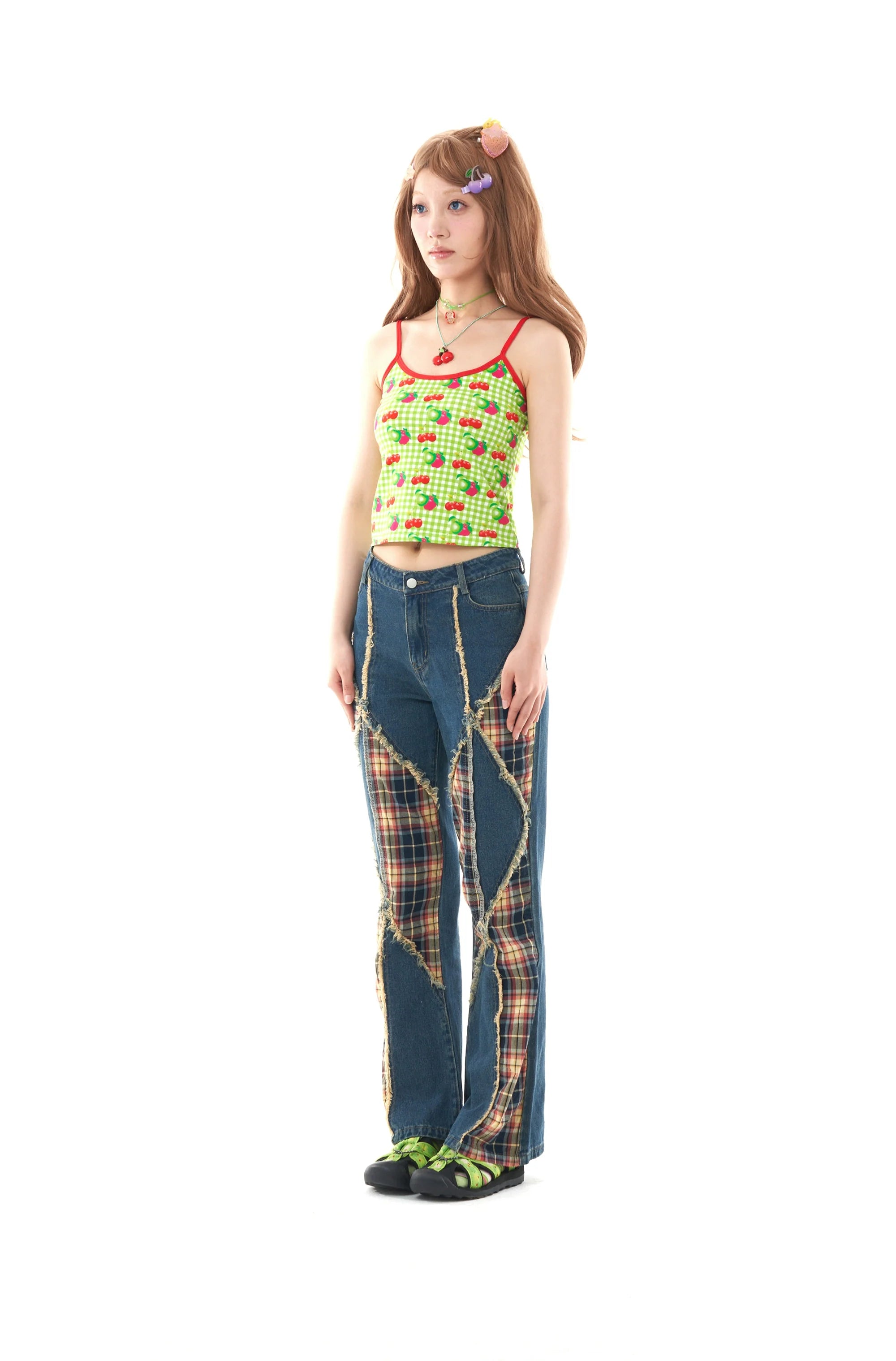 Gingham Cherry Apple Tank Top