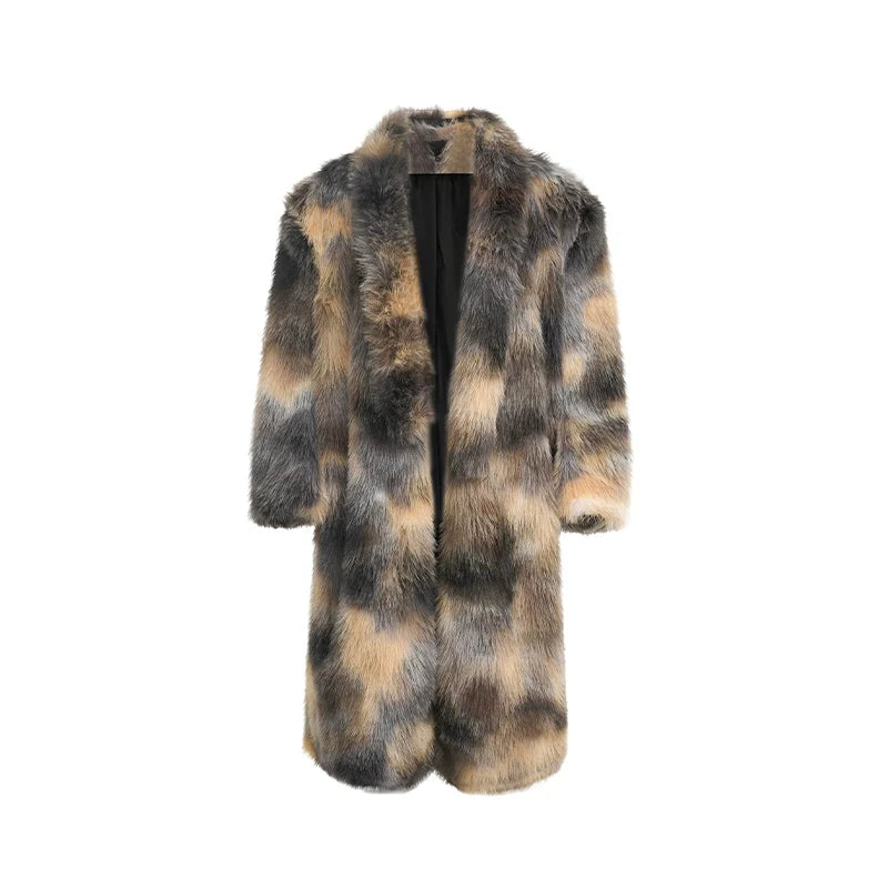 Camo Faux Fur Long Coat