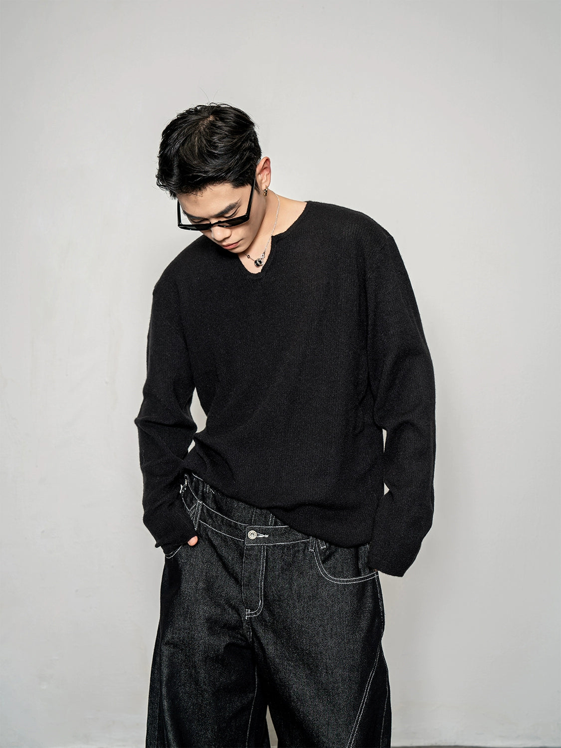 Urban Notch Relaxed Knit Sweater