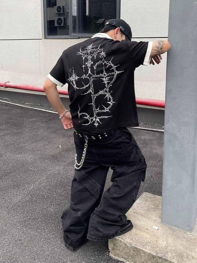 Gothic Stitch Contrast Polo