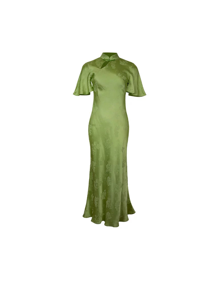 Modern Cheongsam with Flutter Sleeves