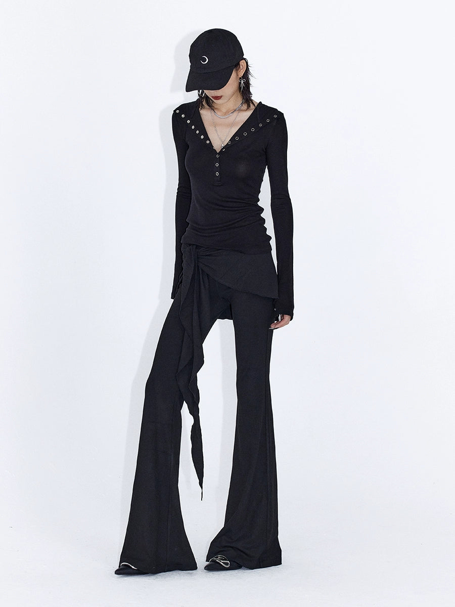 Cascade Drape‑Wrap Pants