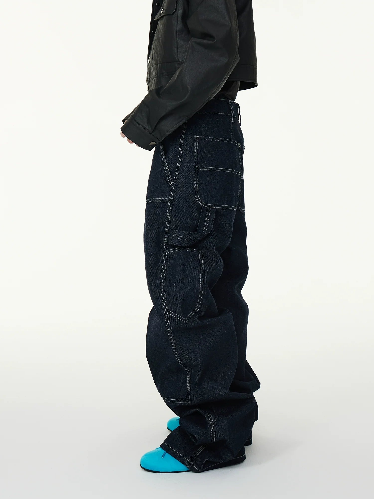 Dark Wash Wide Leg Carpenter Jeans