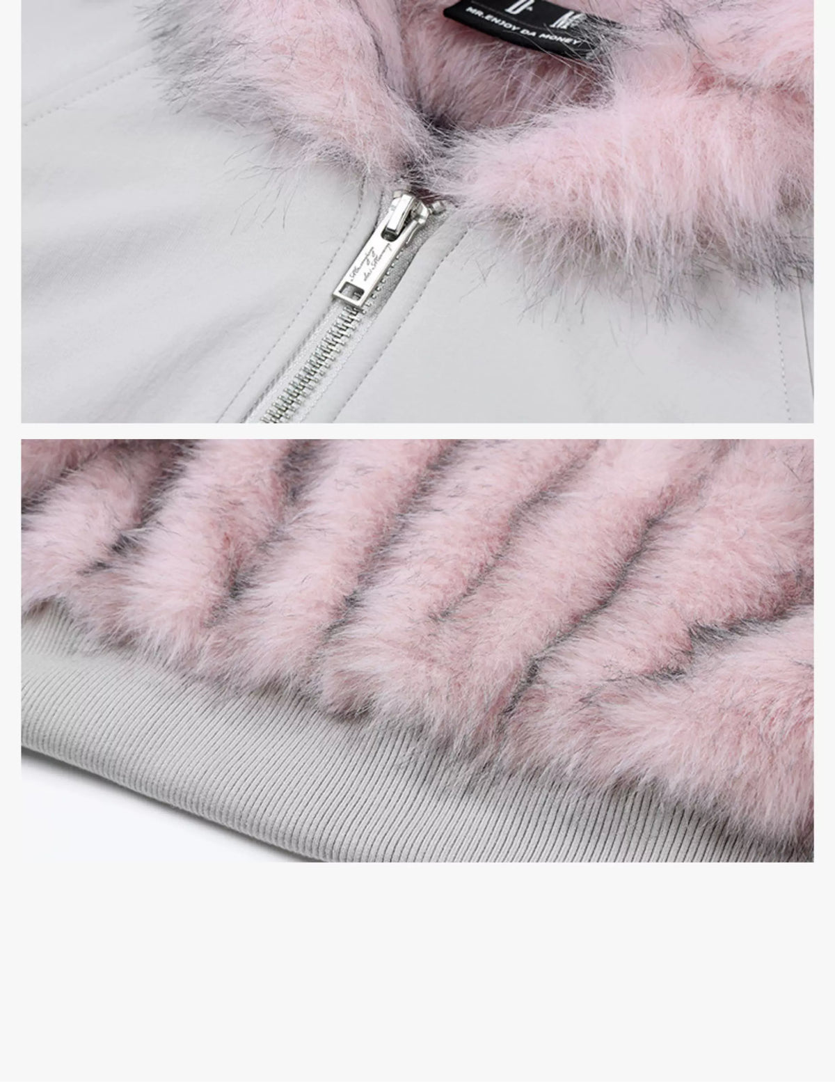 Faux Fur Trim Oversized Bomber Jacket