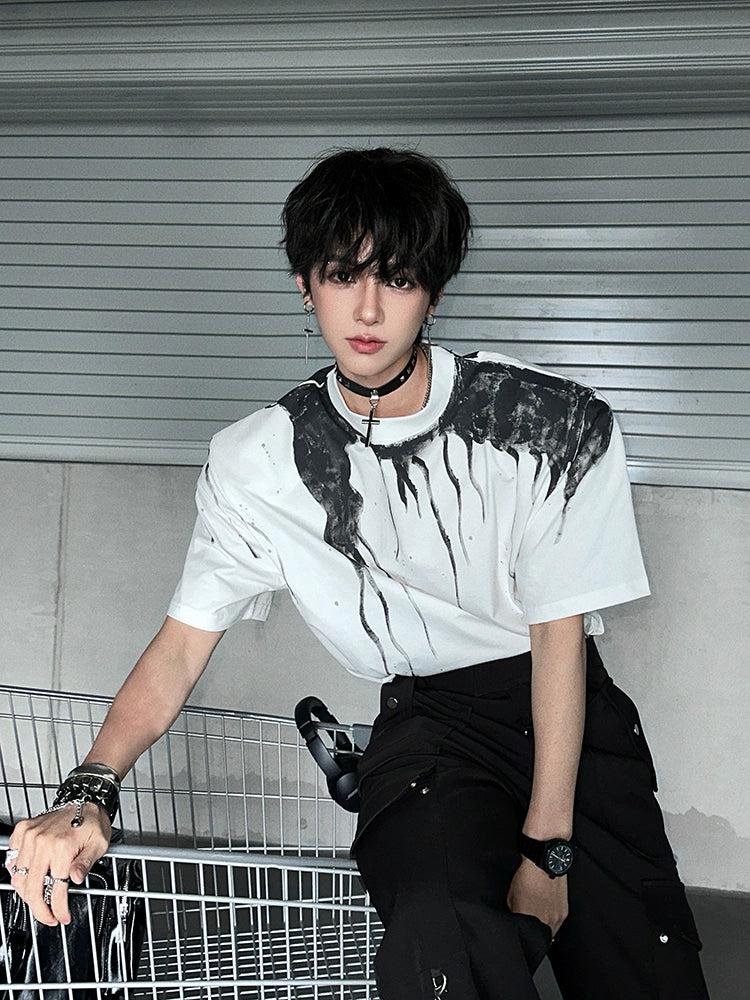 Drip Print Oversized T-Shirt