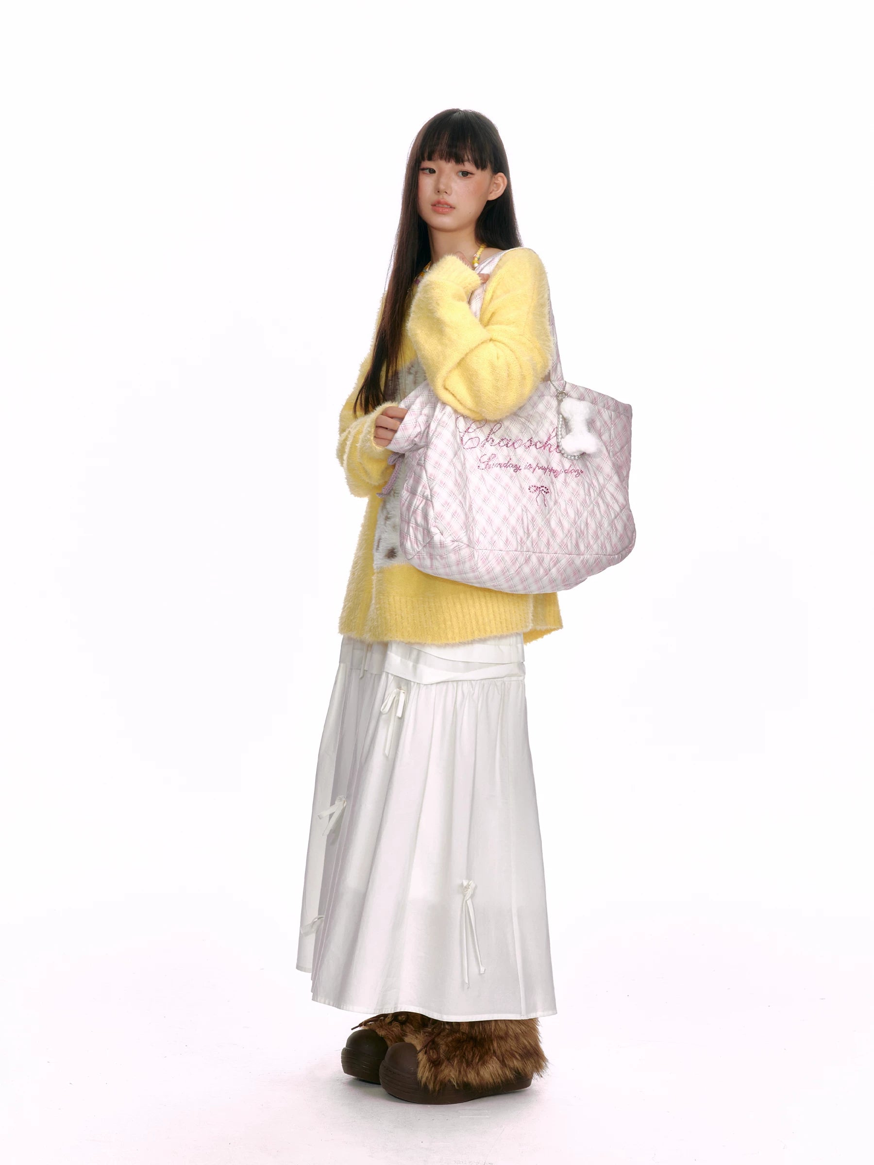 Rhinestone Quilted Oversized Tote Bag - view 3